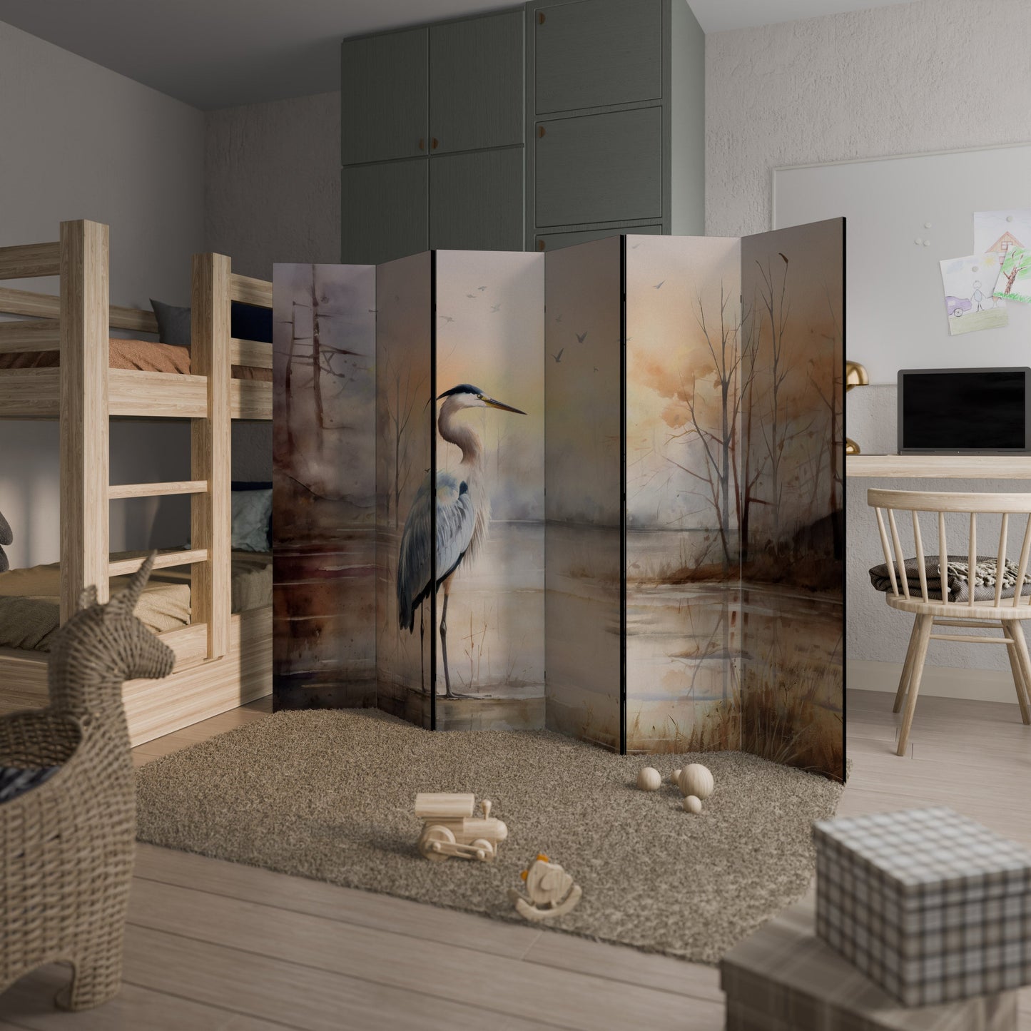 HERON DAYDREAM Decorative 6-Panel Room Divider