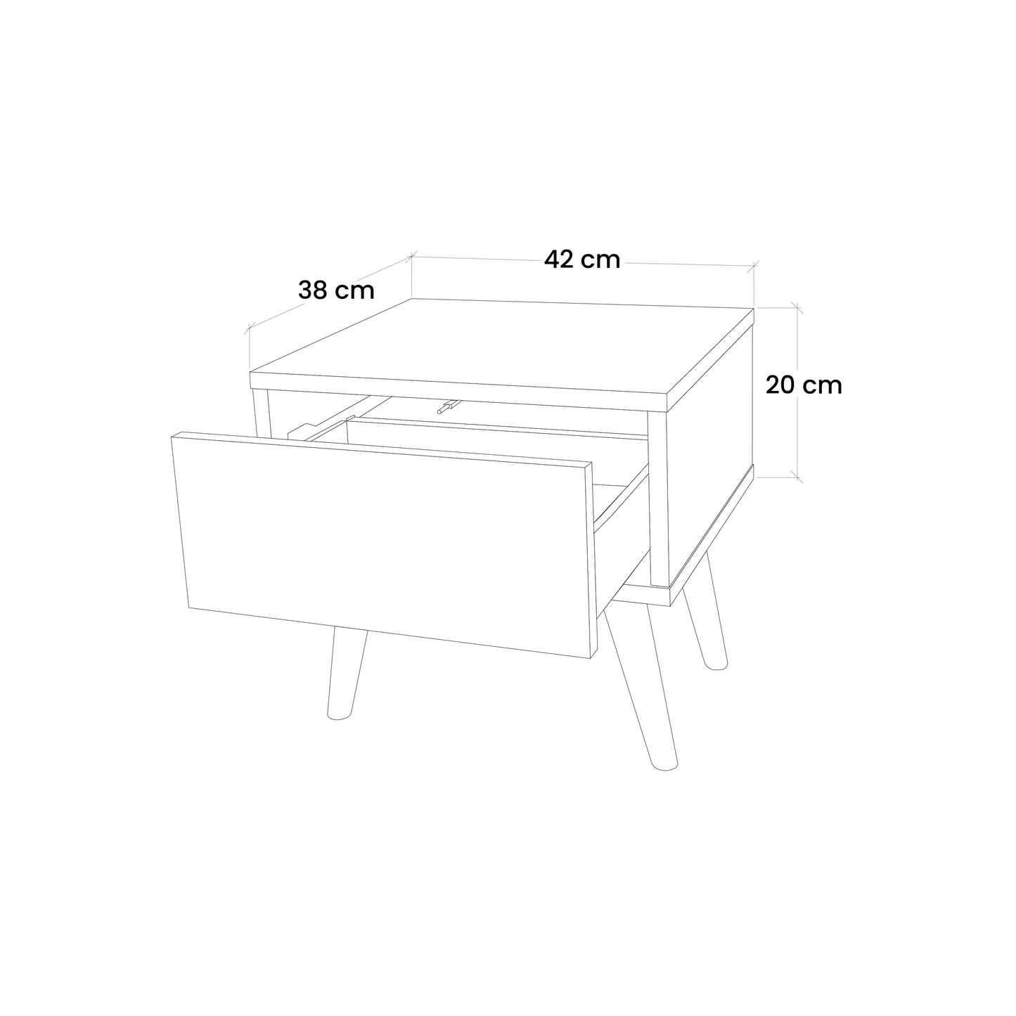 SEEDLING SONGBIRD Nightstand in Black Finish
