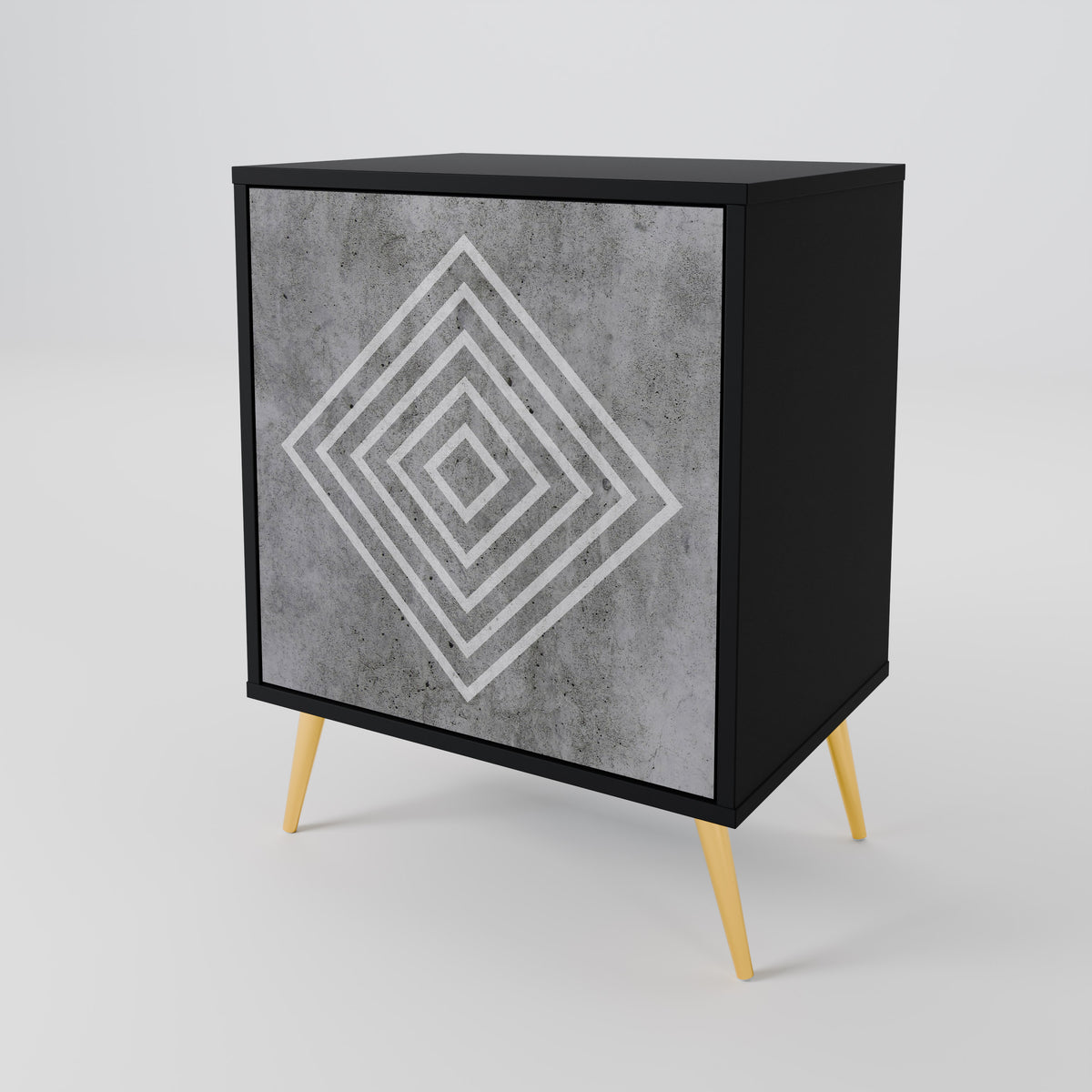 POLYGONAL ARTISTRY Skänk med en dörr