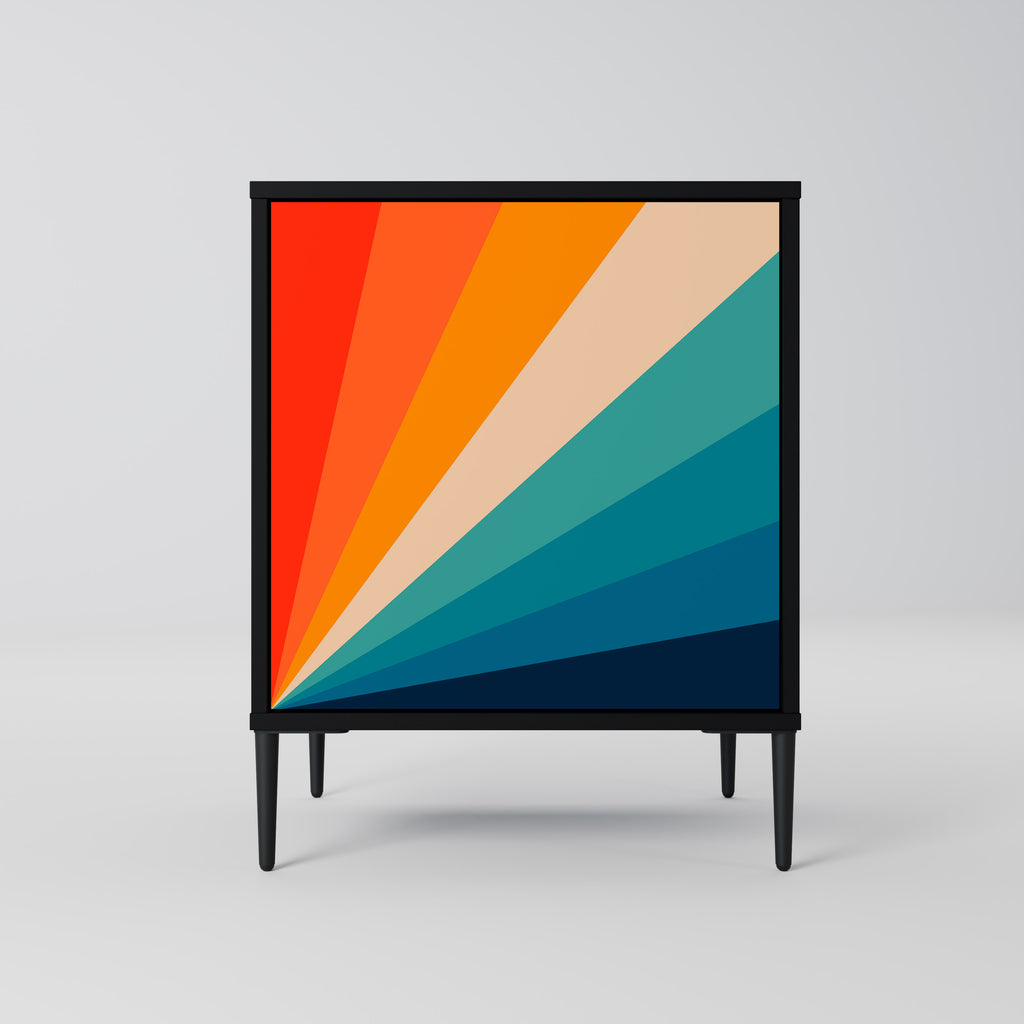 PRISM CONCUSSION 1-Door Sideboard in Black Finish