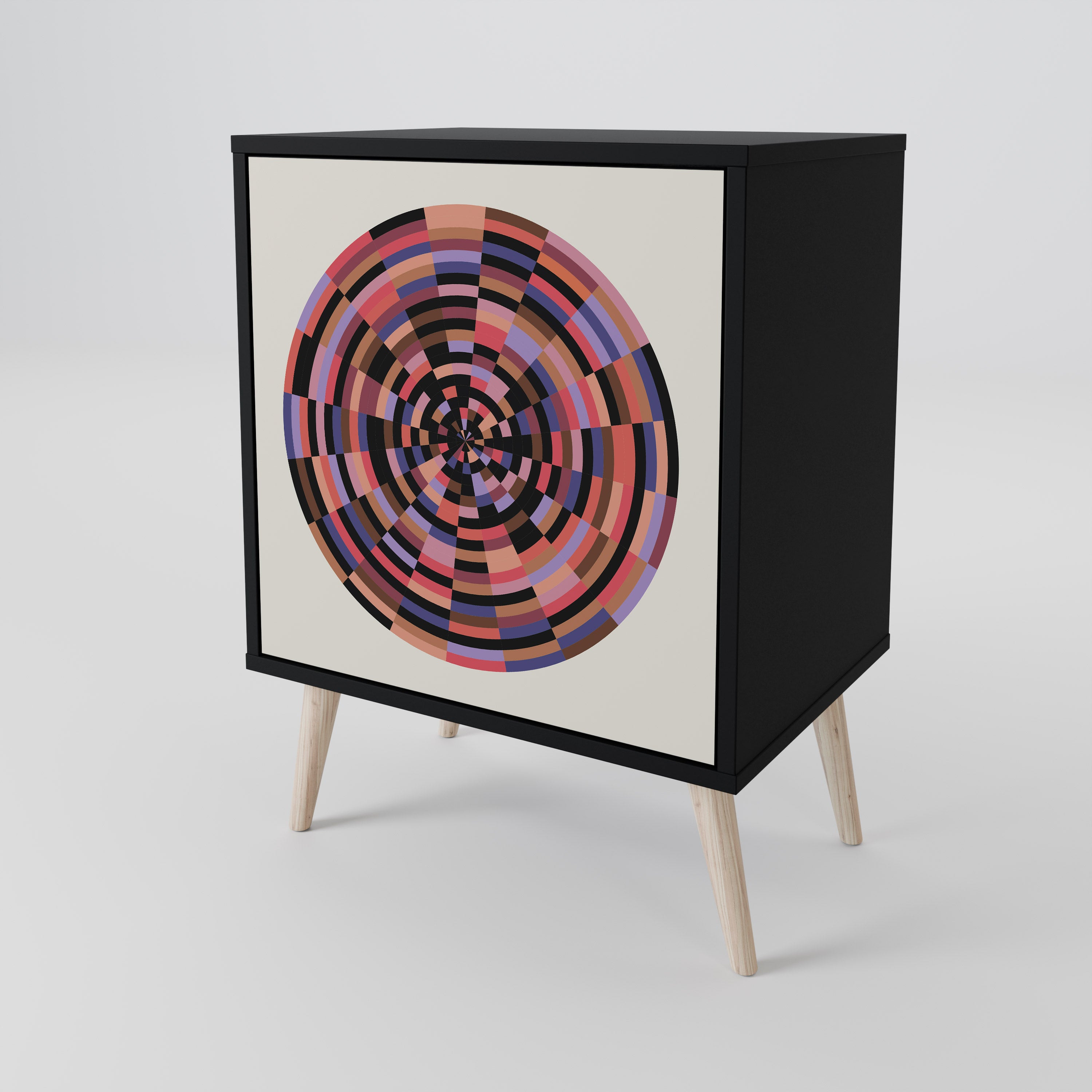 BROWN CIRCLES 1-Door Sideboard