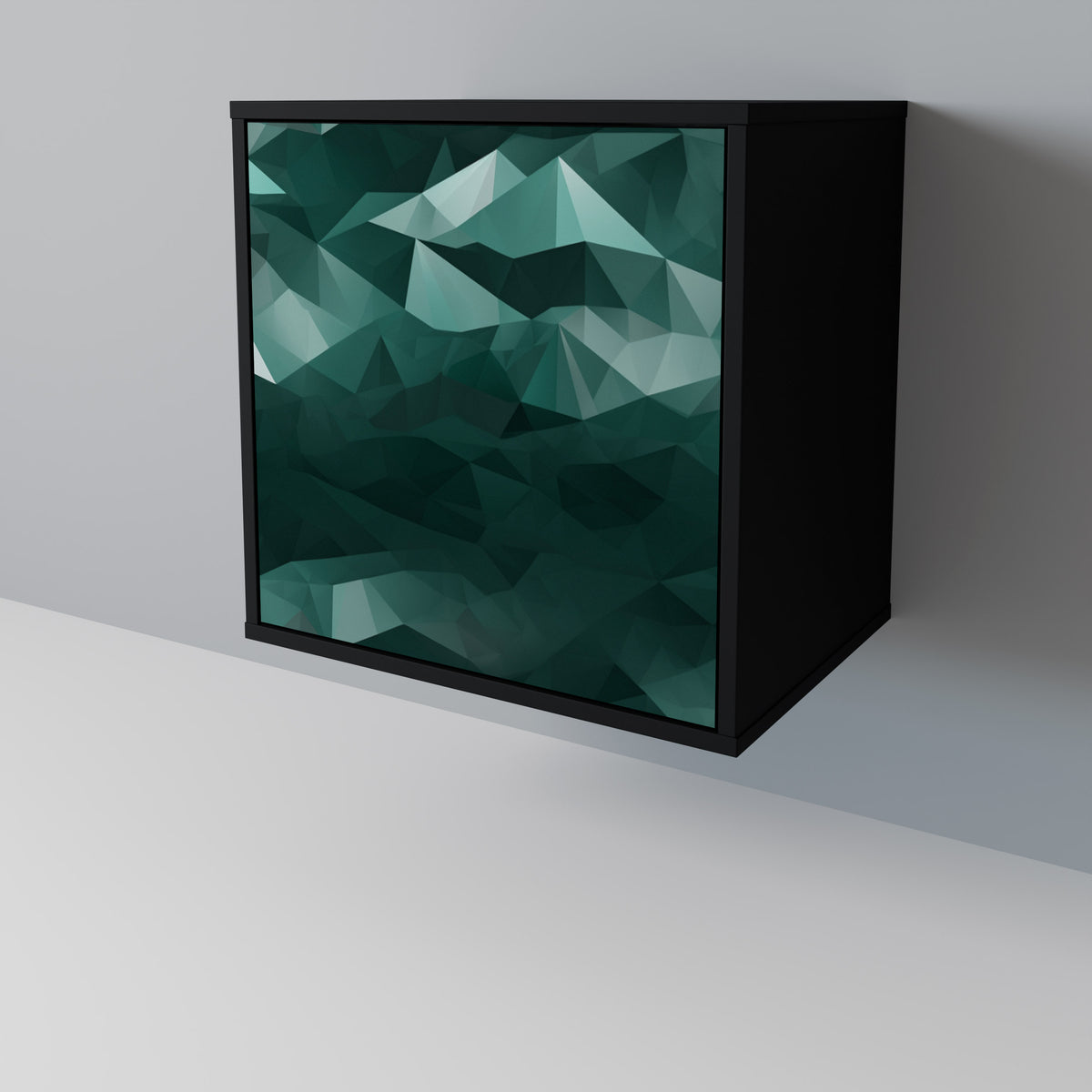 POLYGONAL FLOATING Skänk med en dörr
