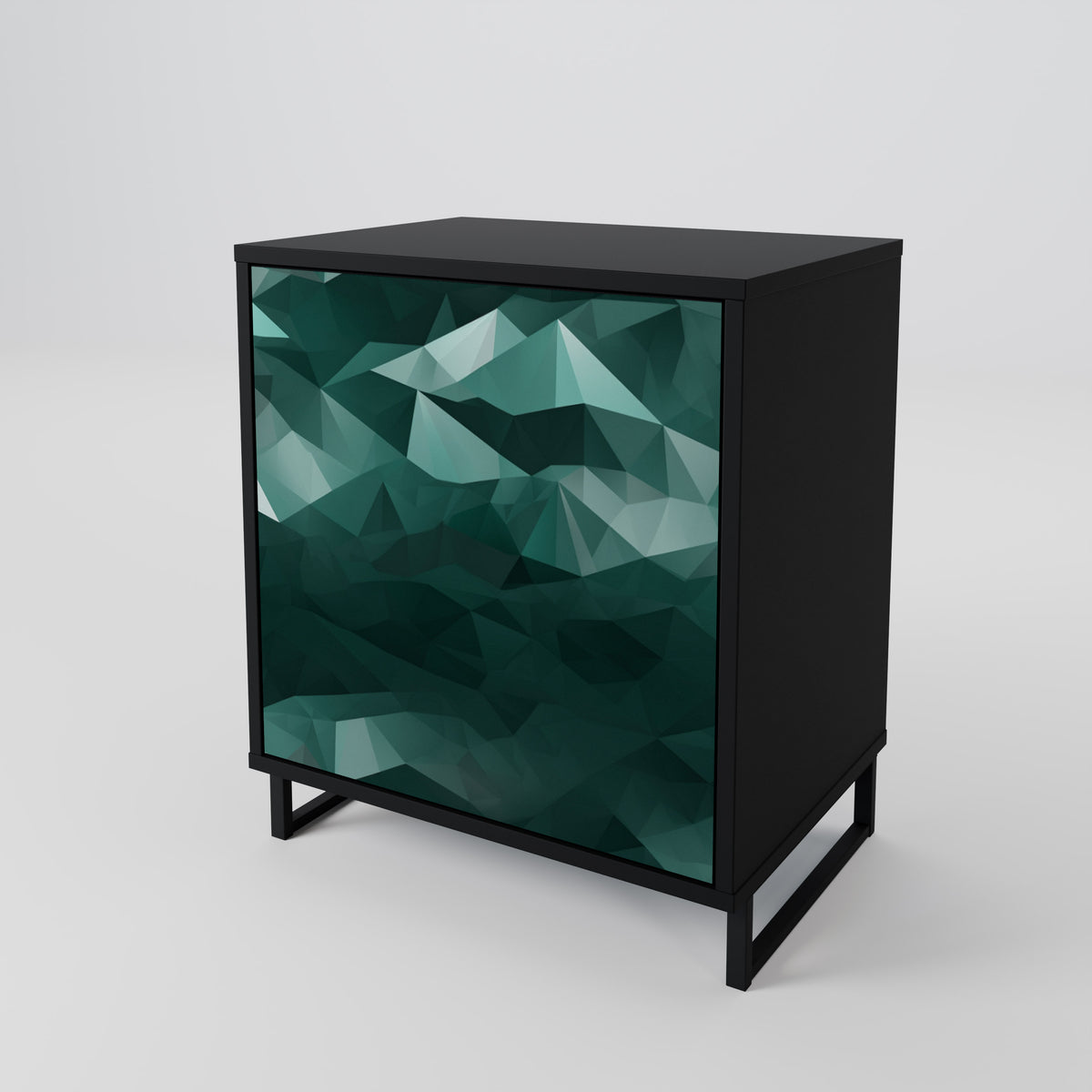 POLYGONAL FLOATING Skänk med en dörr
