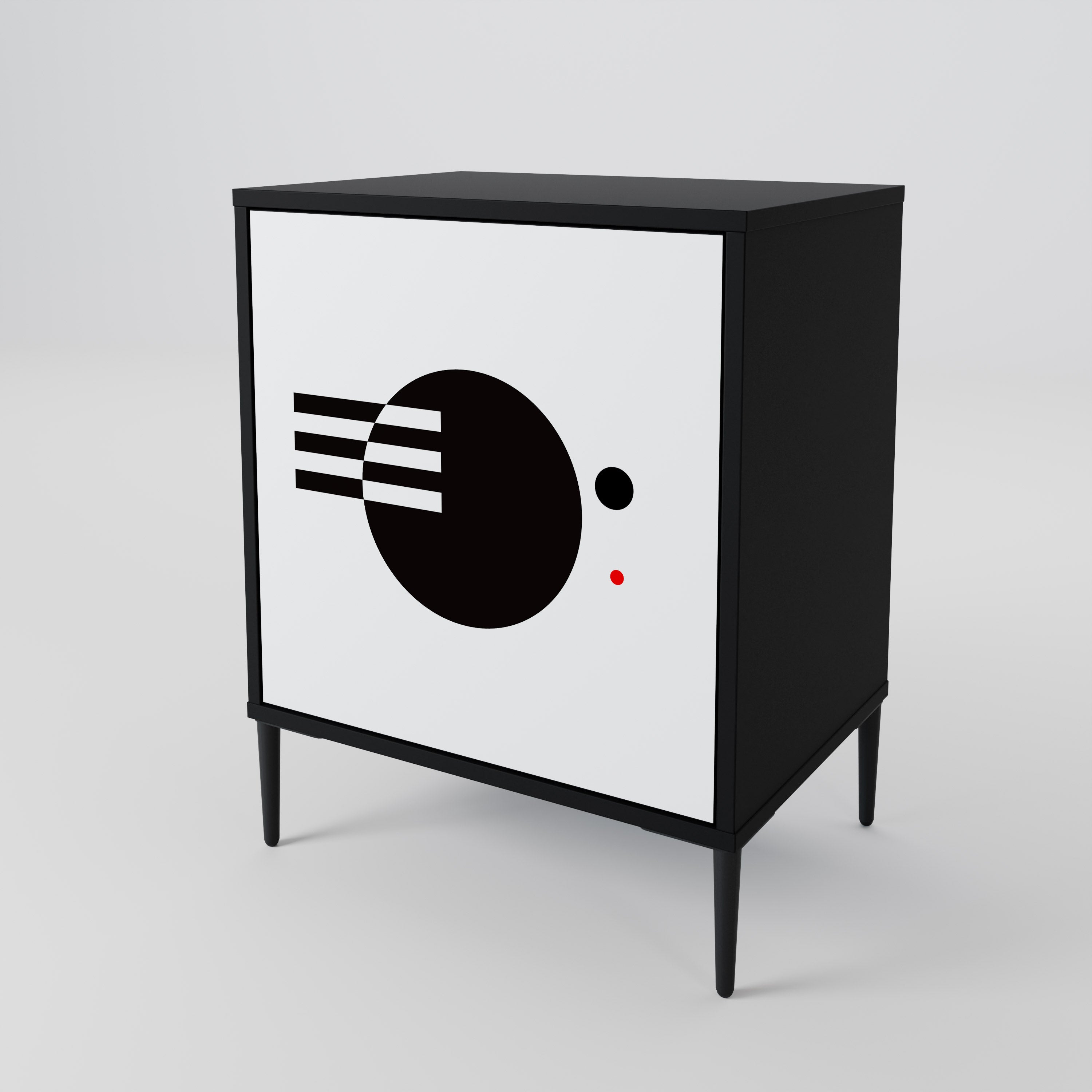 BLACK AND WHITE COMBINATION 1-Door Sideboard
