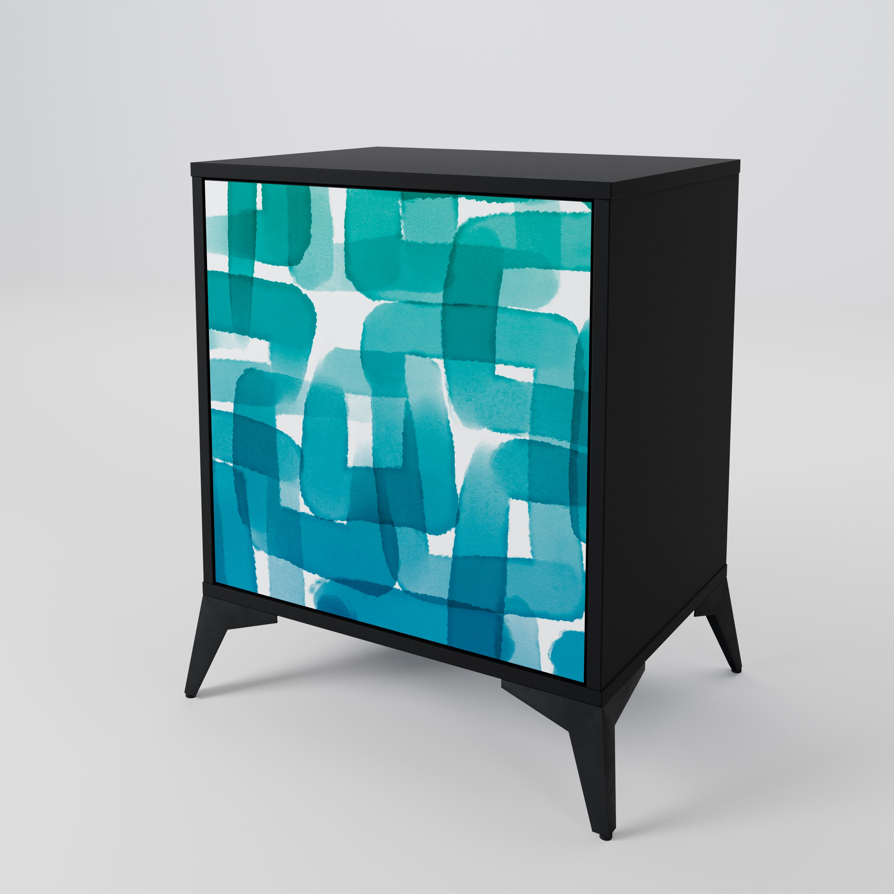 TURQUOISE RECTANGLES 1-Door Sideboard
