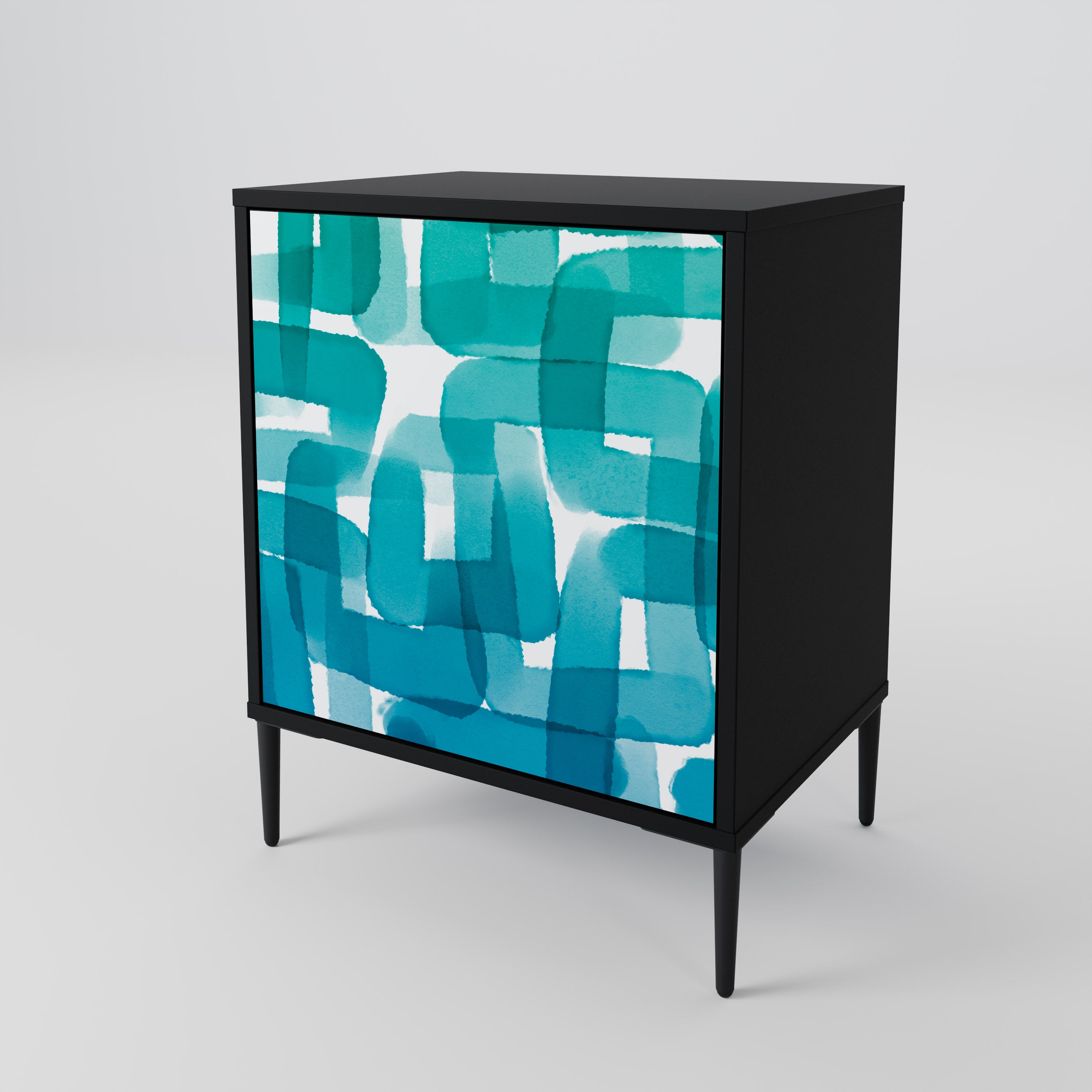 TURQUOISE RECTANGLES 1-Door Sideboard
