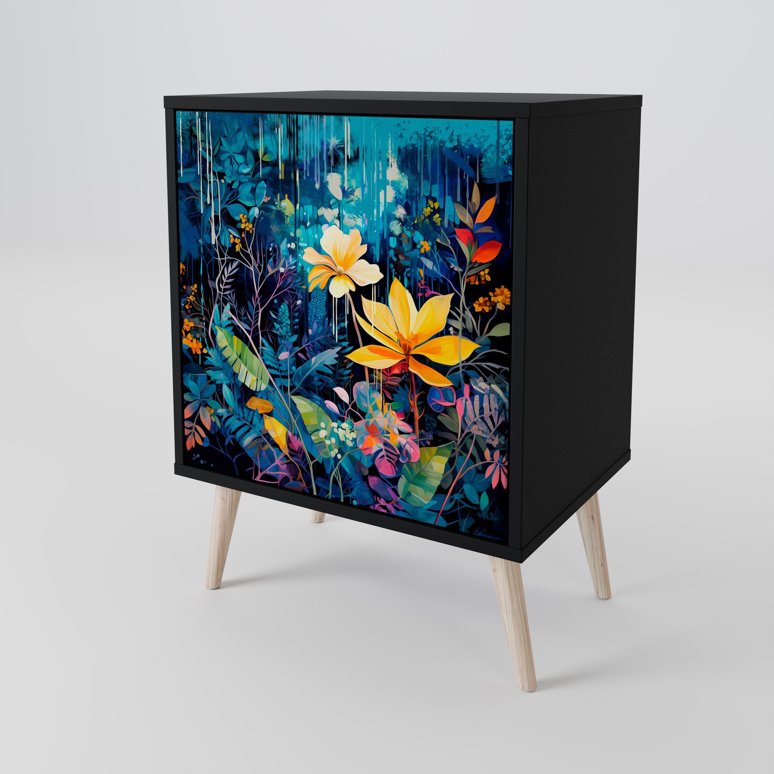 MIDNIGHT BLOSSOM 1-Door Sideboard