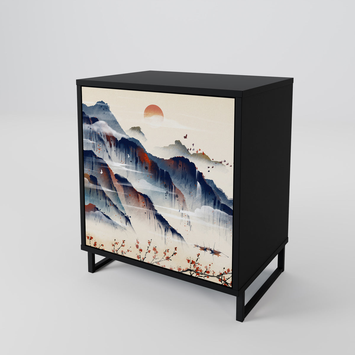 JAPANESE LANDSCAPE Skänk med en dörr
