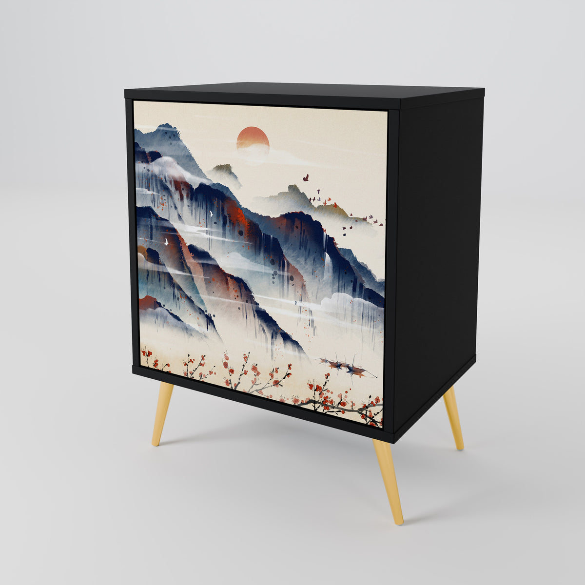 JAPANESE LANDSCAPE Skänk med en dörr