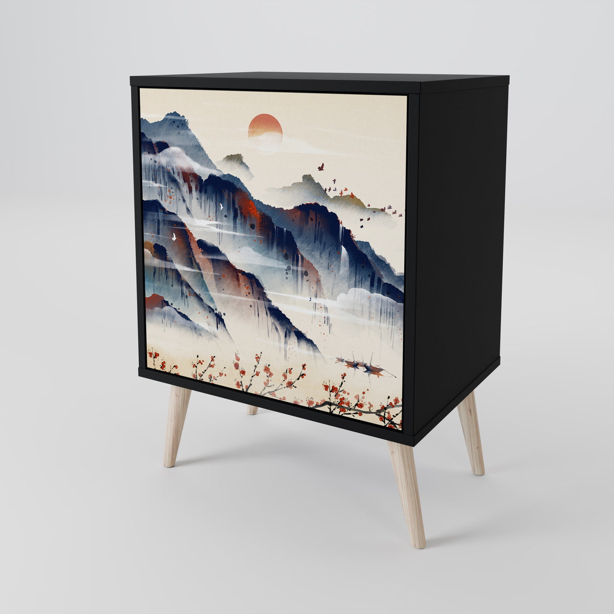JAPANESE LANDSCAPE Skänk med en dörr