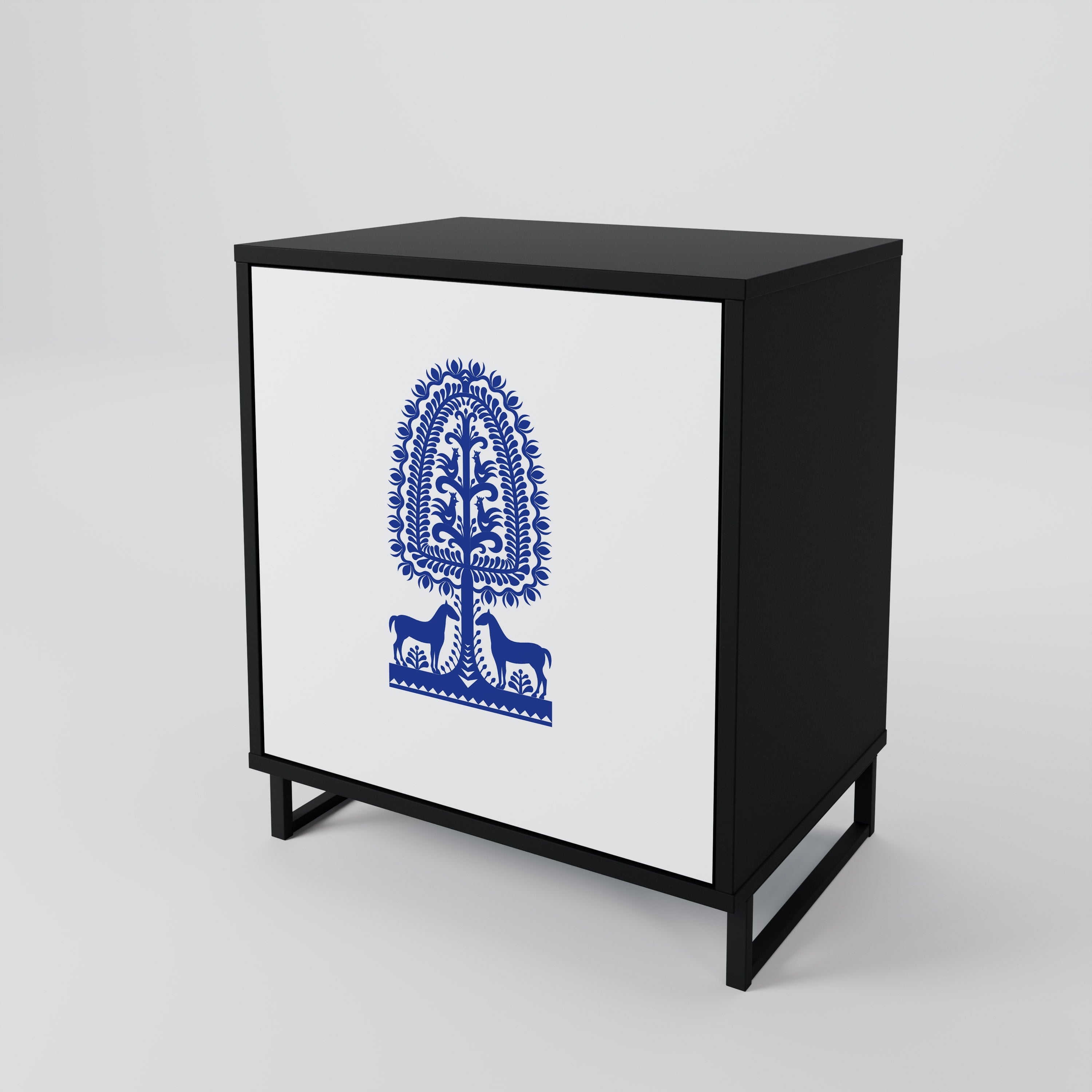 POLSK FOLKKONST SKÄNK med 1 dörr