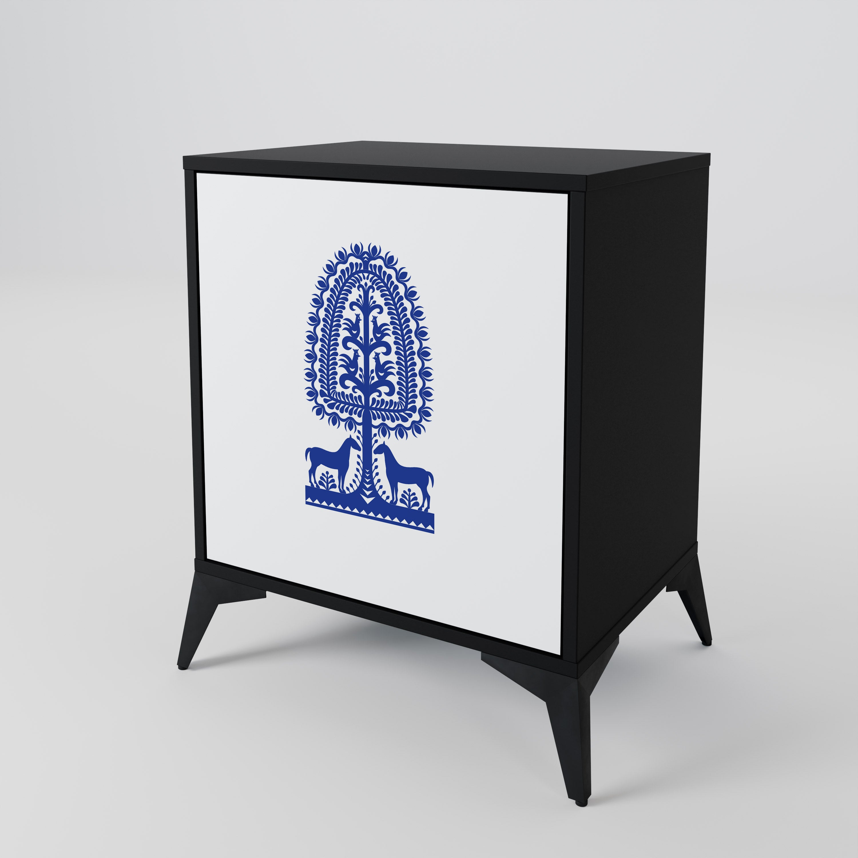 POLSK FOLKKONST SKÄNK med 1 dörr