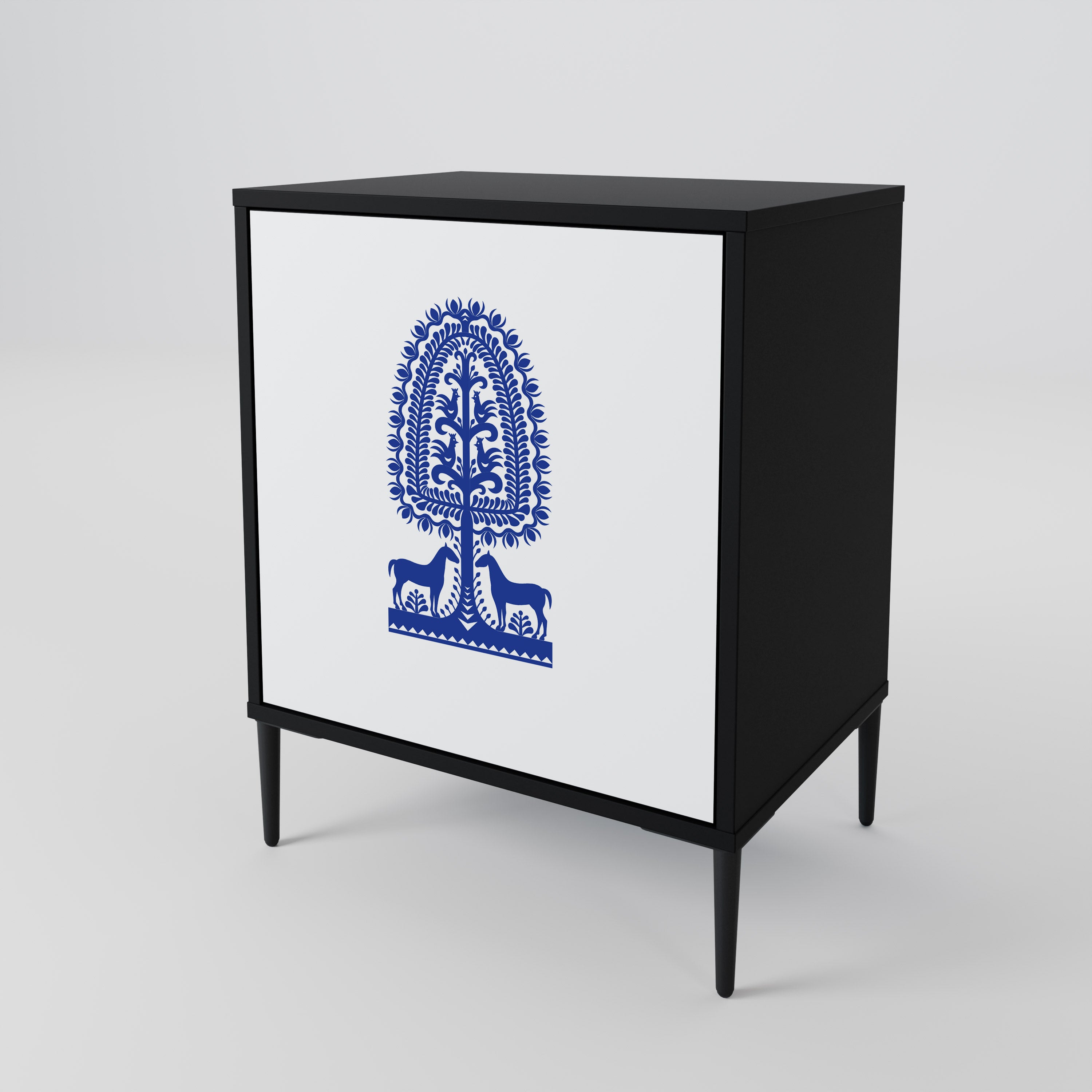 POLSK FOLKKONST SKÄNK med 1 dörr