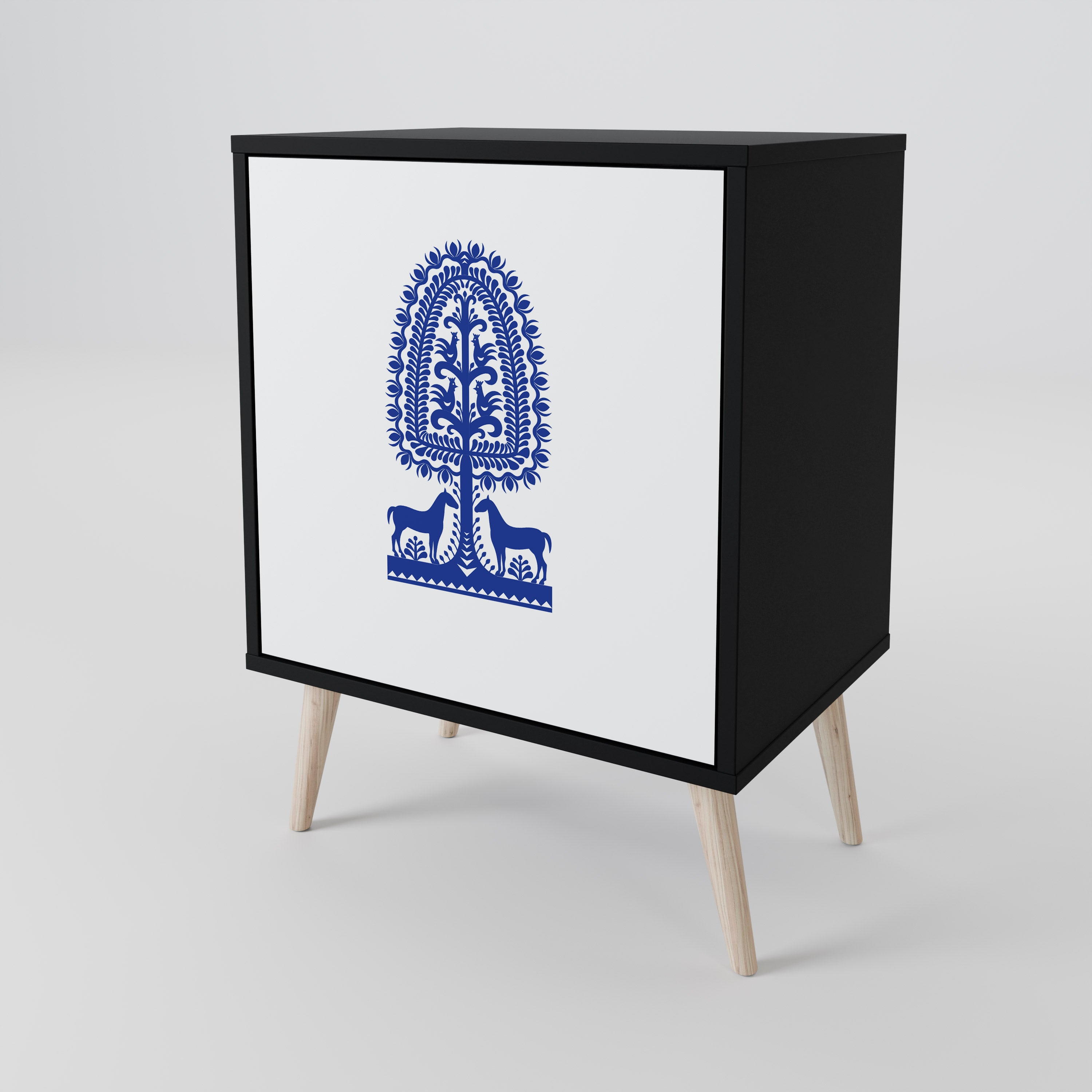 POLSK FOLKKONST SKÄNK med 1 dörr