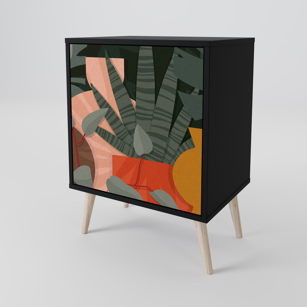 TROPICAL COMPOSITION Skänk med en dörr