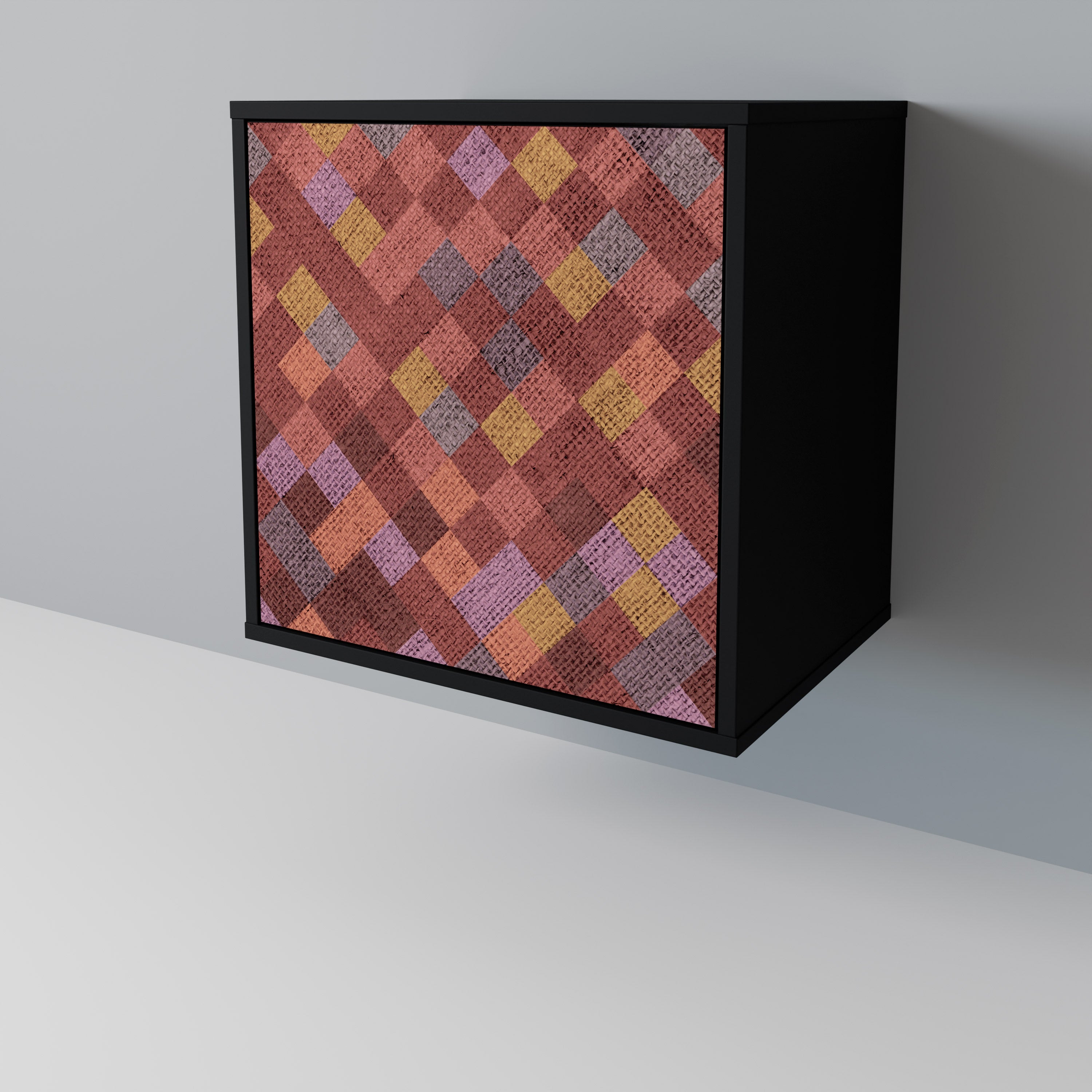 PAINTED SQUARES 1-Door Sideboard
