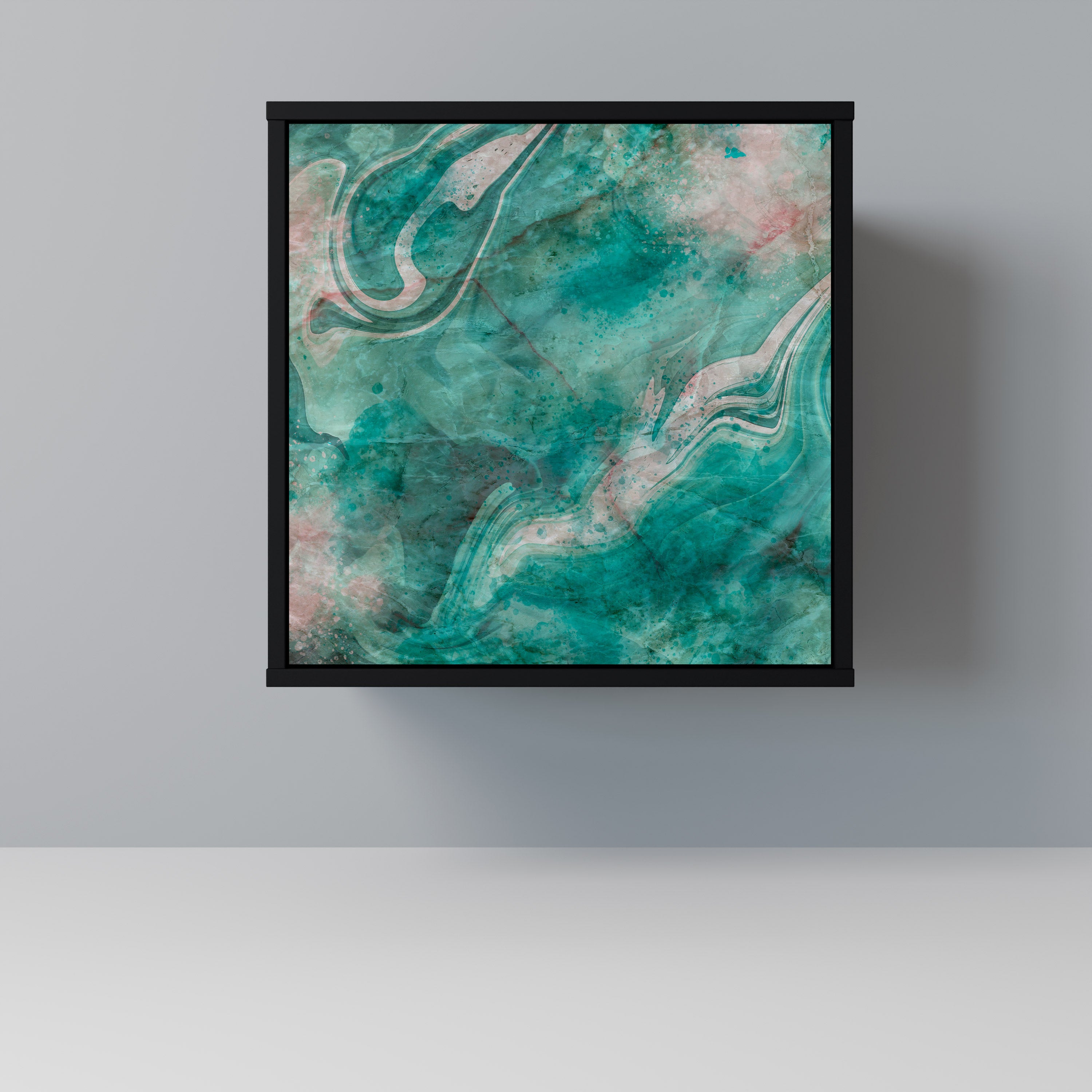 ABSTRACT ALCHEMY skänk med 1 dörr i svart finish