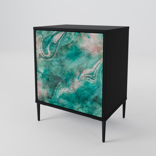 ABSTRACT ALCHEMY 1-Door Sideboard in Black Finish