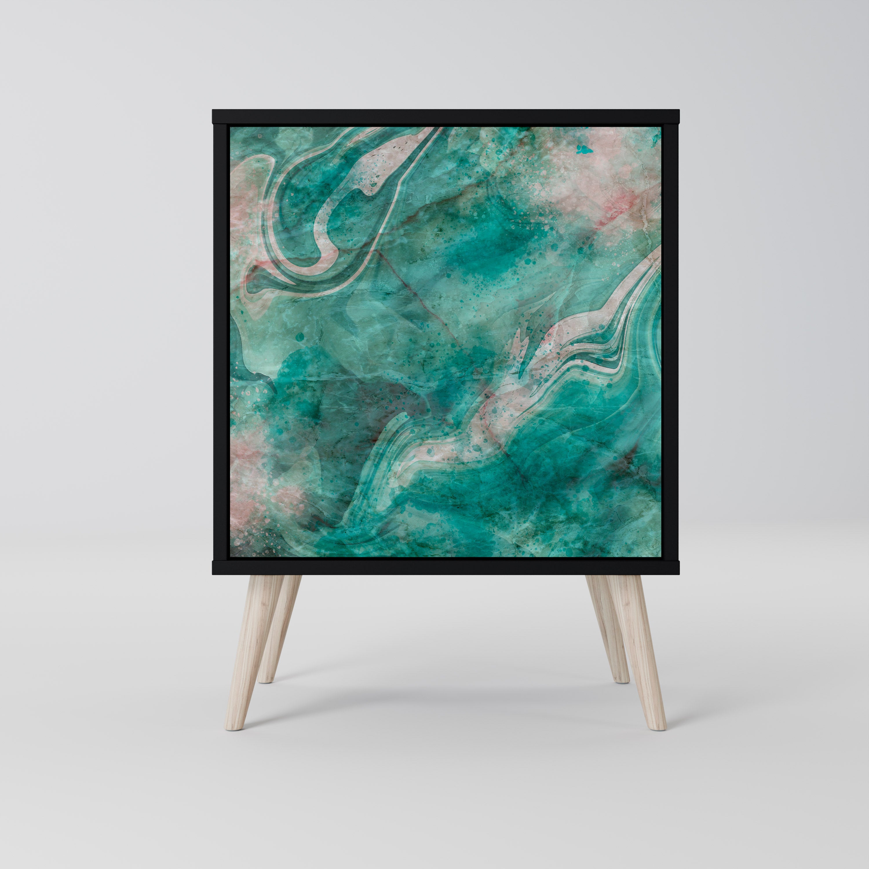 ABSTRACT ALCHEMY skänk med 1 dörr i svart finish