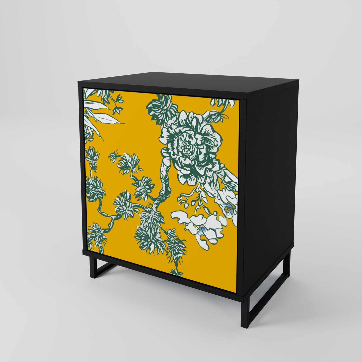 YELLOW CHINOISERIE Skänk med en dörr