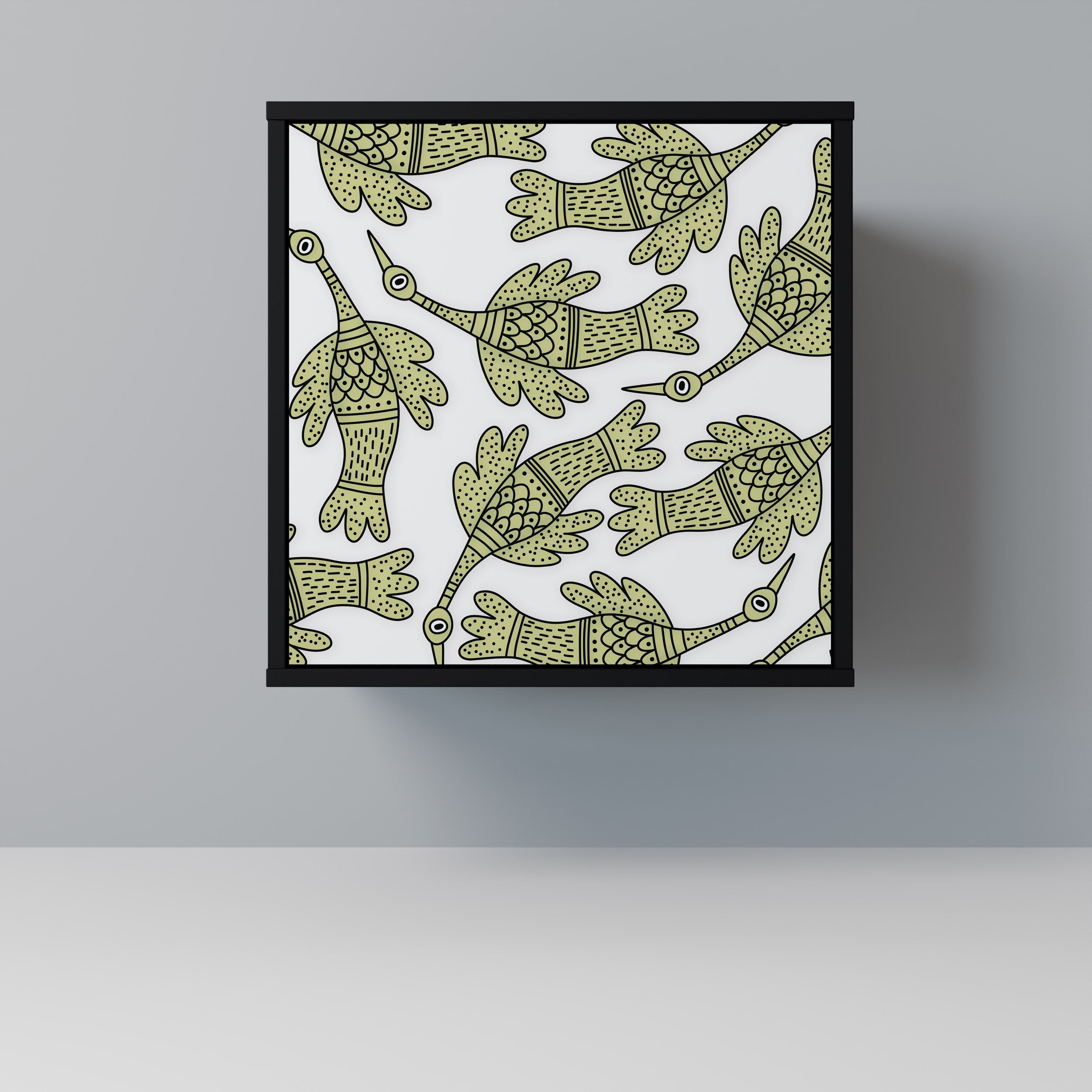 SEEDLING SONGBIRD skänk med 1 dörr i svart finish