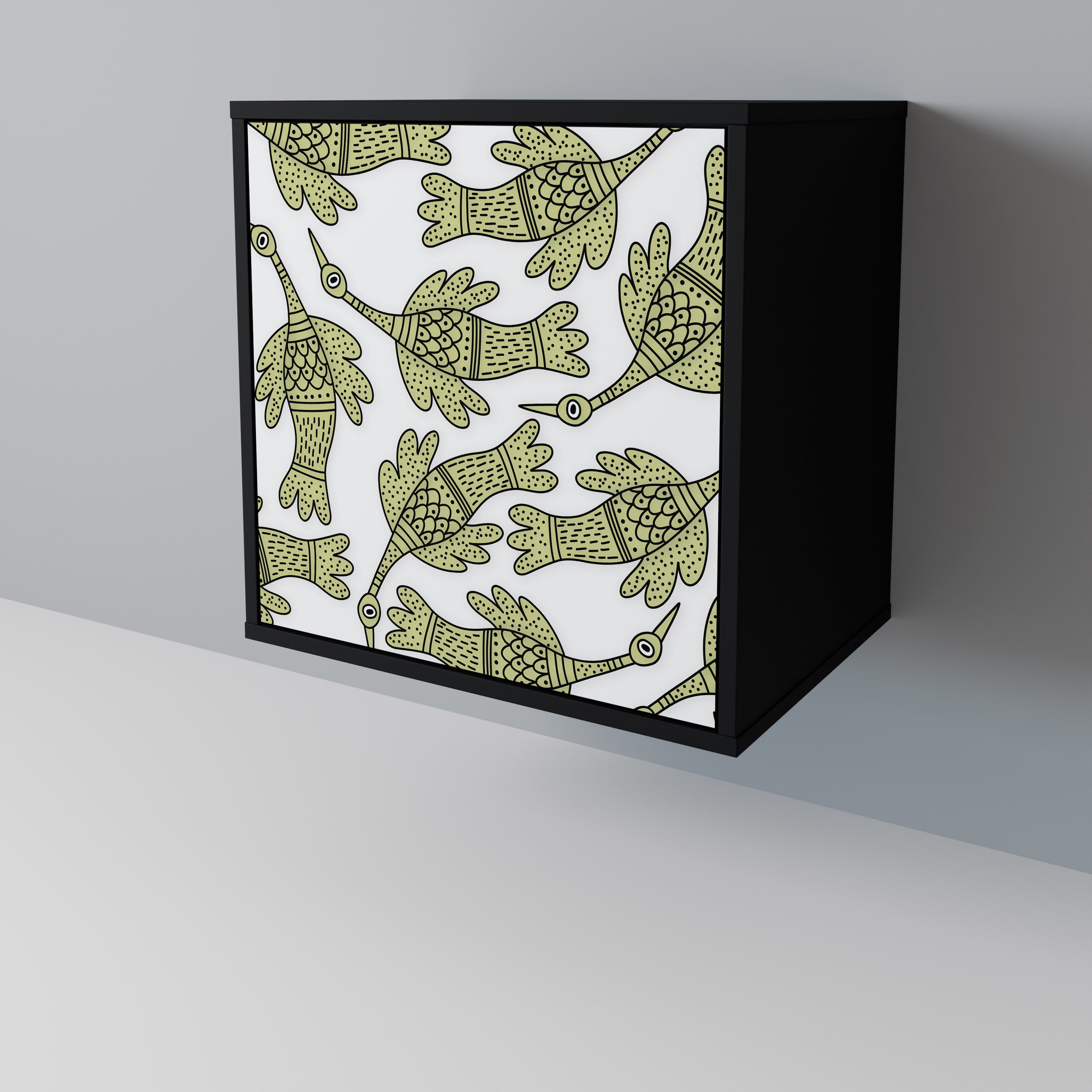 SEEDLING SONGBIRD skänk med 1 dörr i svart finish