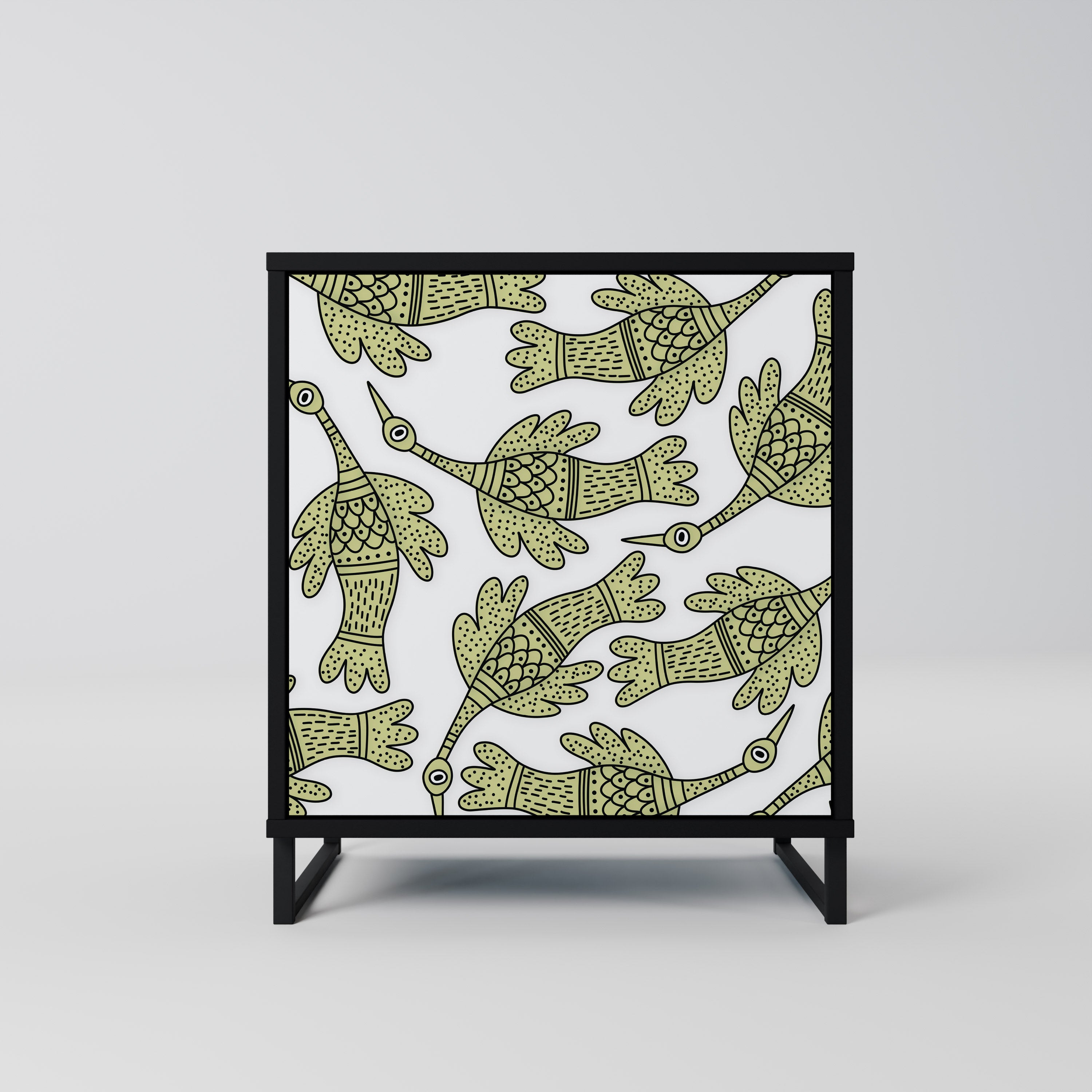 SEEDLING SONGBIRD skänk med 1 dörr i svart finish