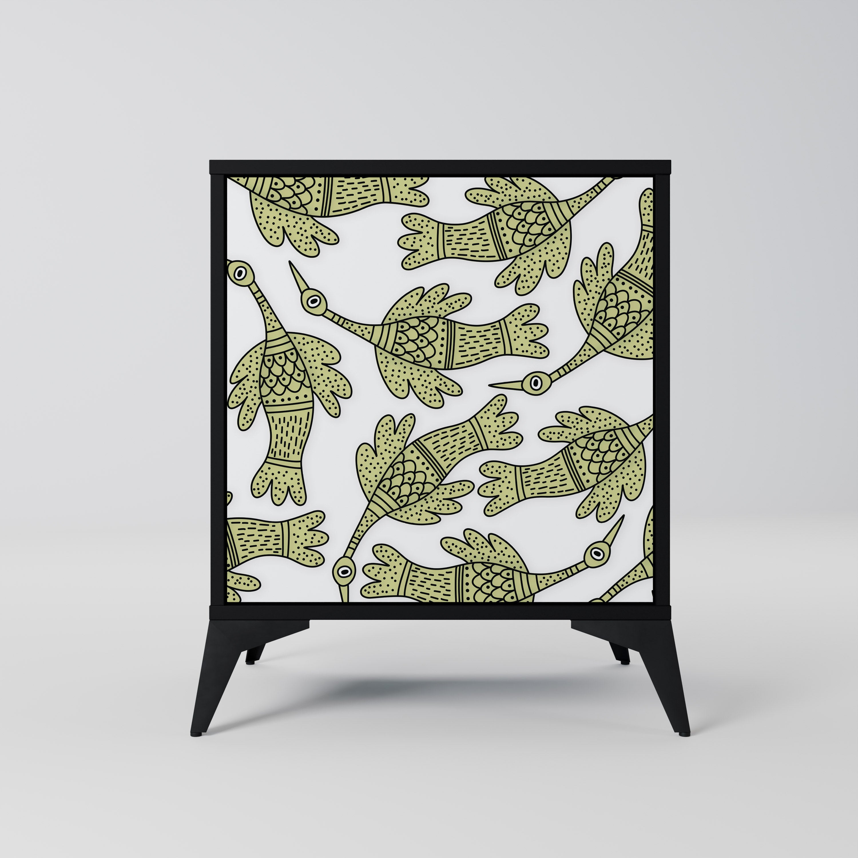 SEEDLING SONGBIRD skänk med 1 dörr i svart finish