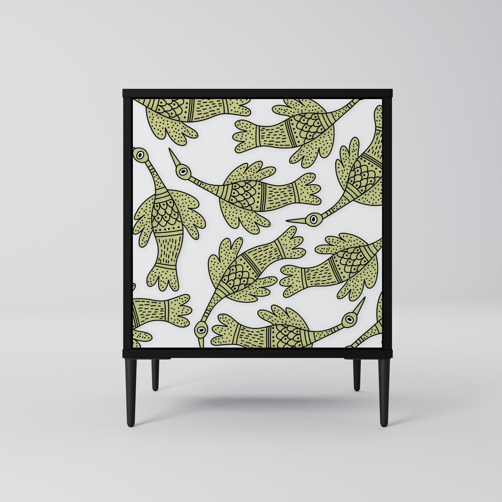 SEEDLING SONGBIRD skänk med 1 dörr i svart finish