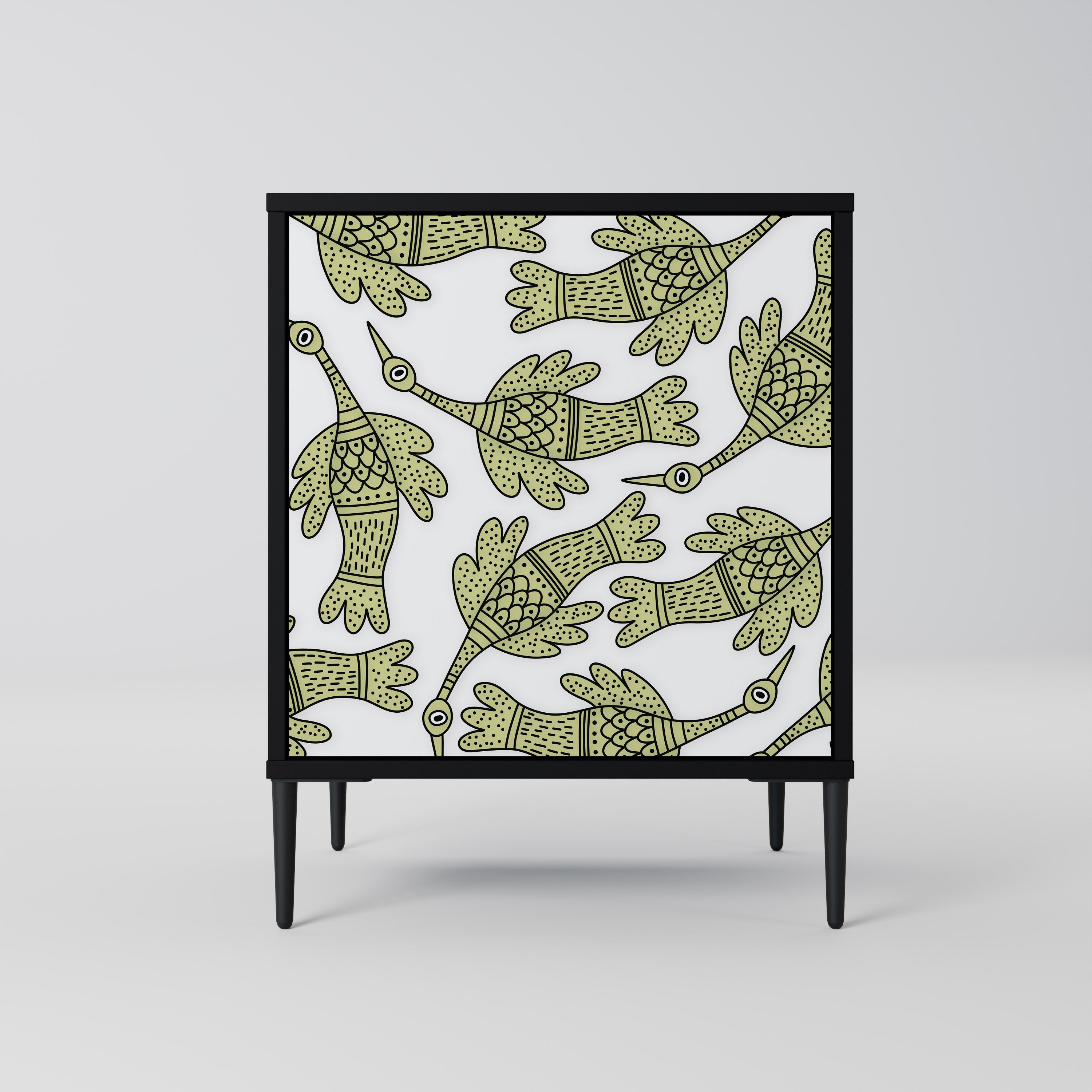 SEEDLING SONGBIRD skänk med 1 dörr i svart finish