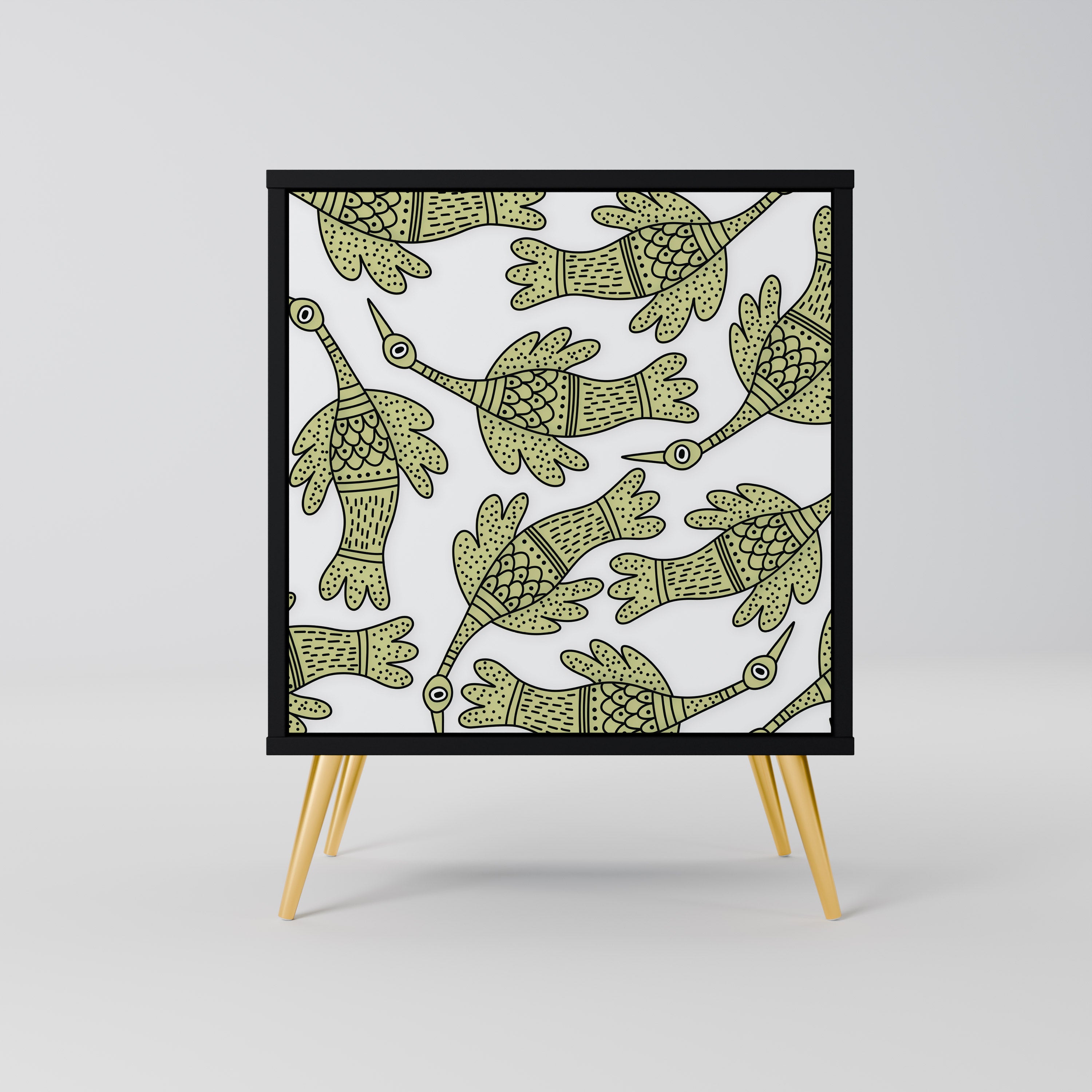 SEEDLING SONGBIRD skänk med 1 dörr i svart finish