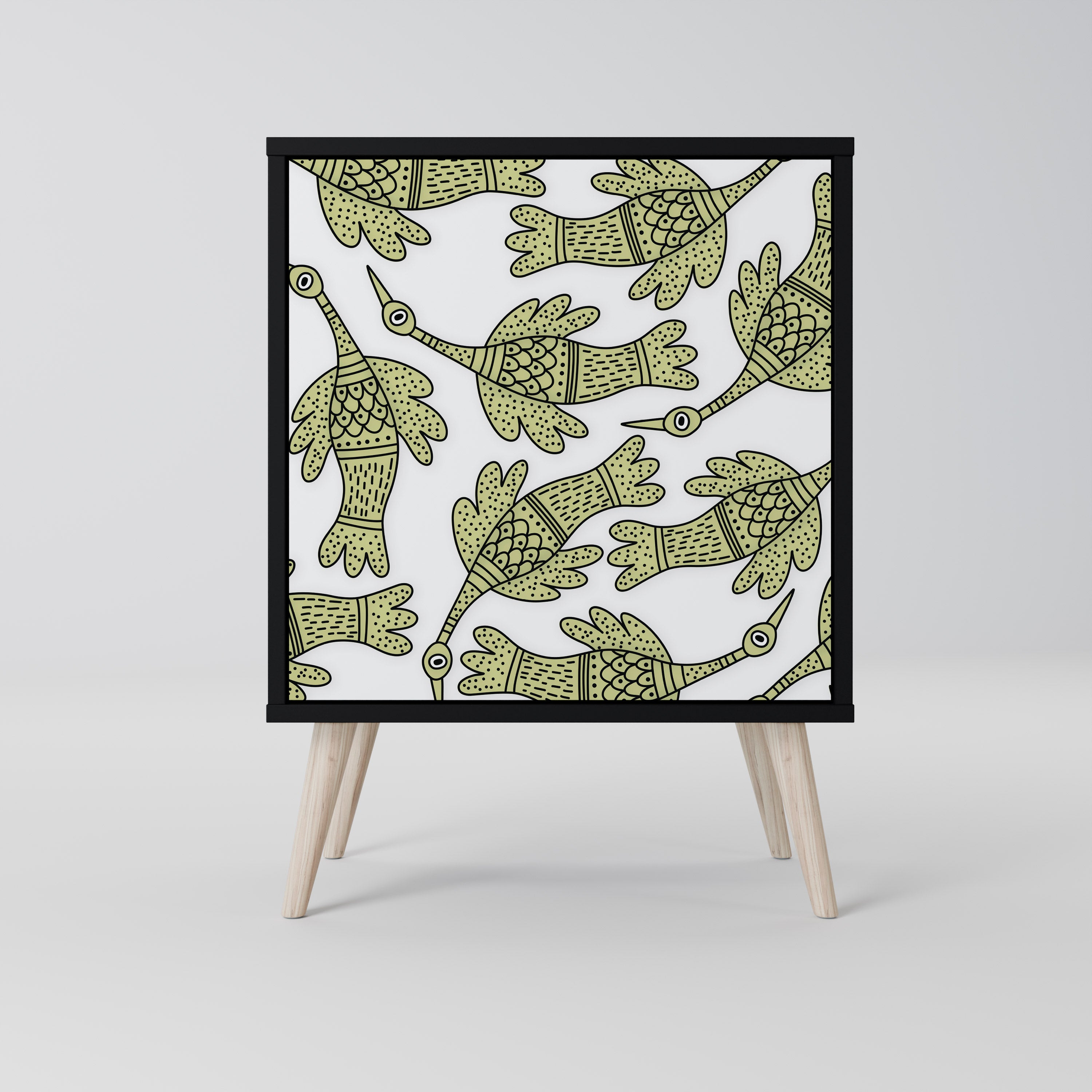 SEEDLING SONGBIRD skänk med 1 dörr i svart finish