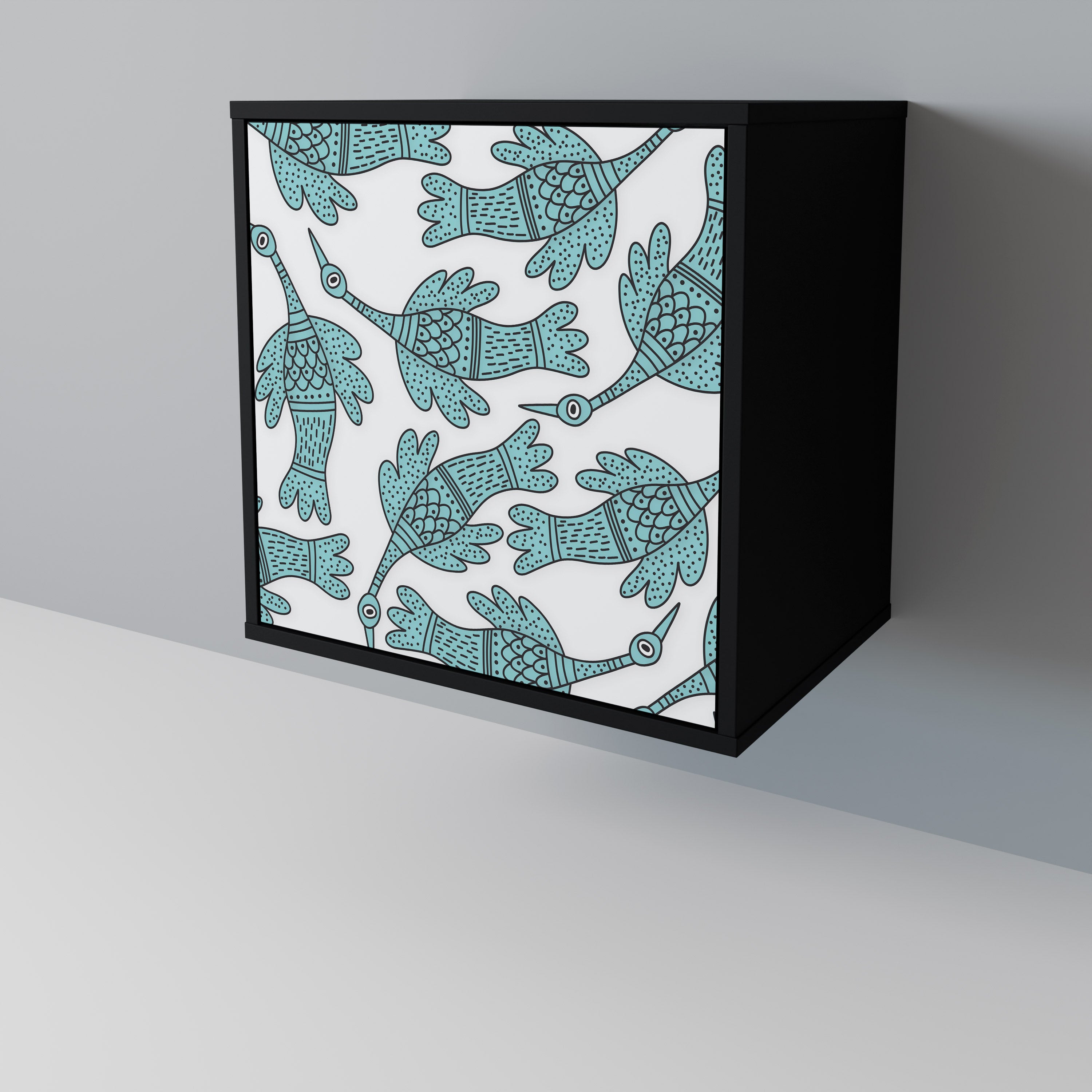 WATERSPOUT SONGIBIRD skänk med 1 dörr i svart finish