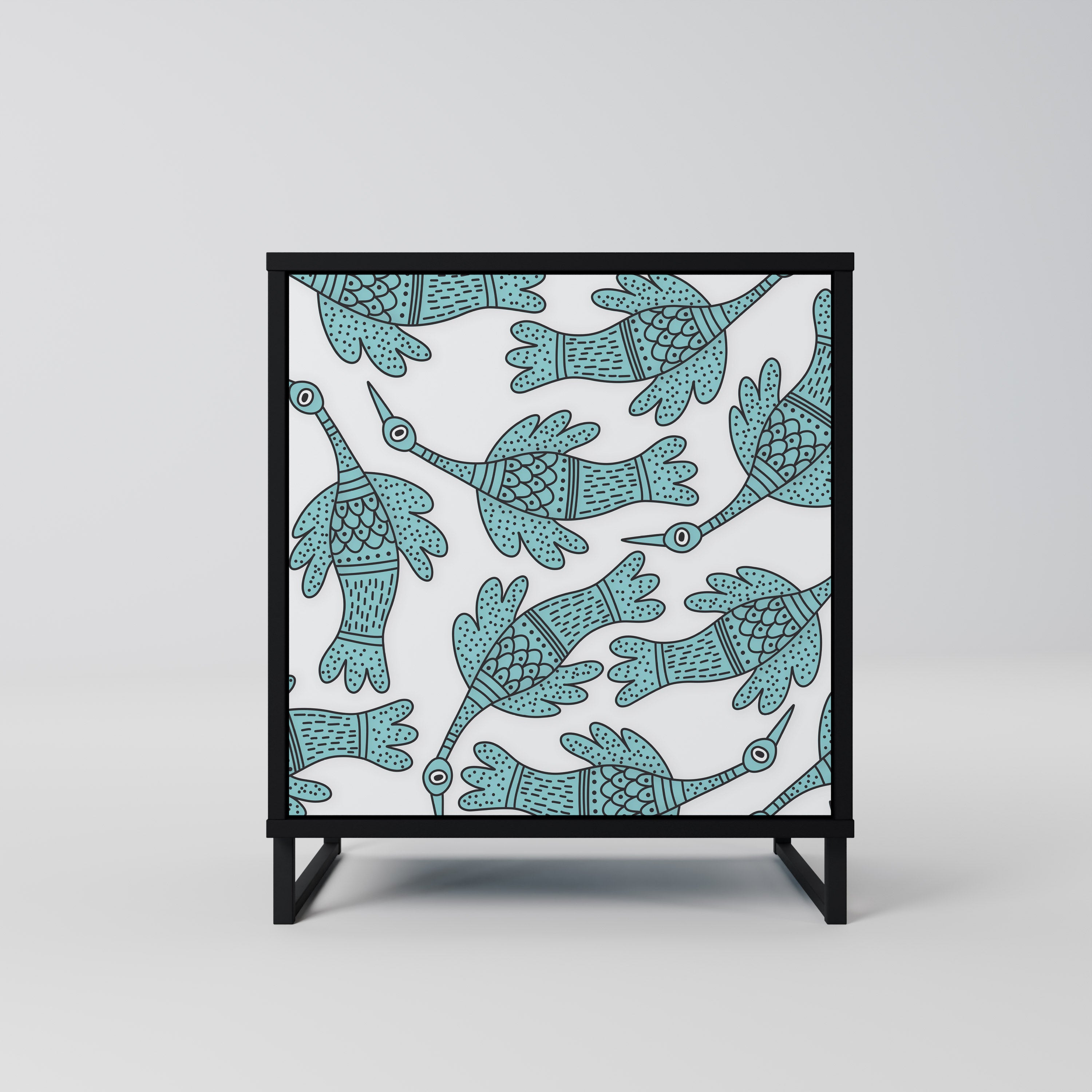 WATERSPOUT SONGIBIRD skänk med 1 dörr i svart finish