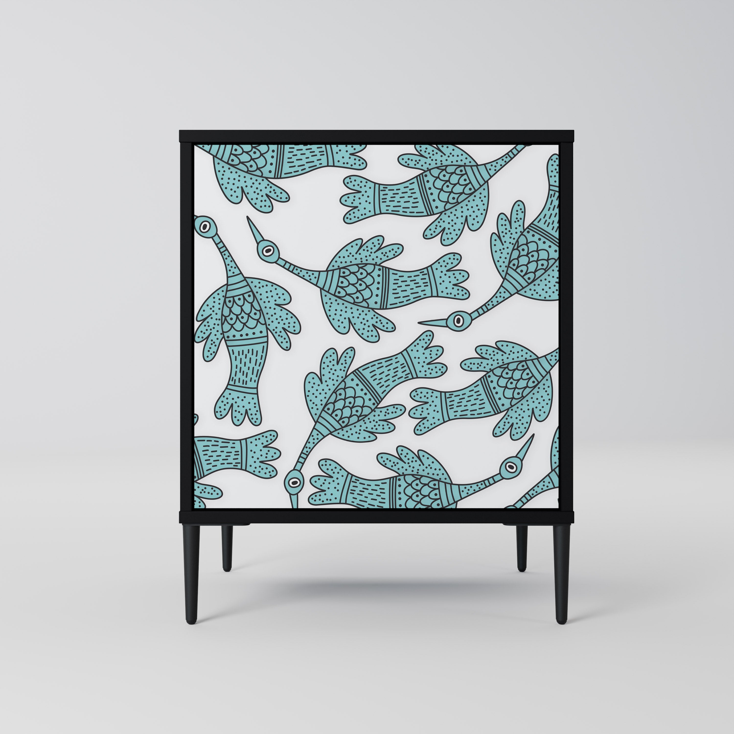 WATERSPOUT SONGIBIRD skänk med 1 dörr i svart finish