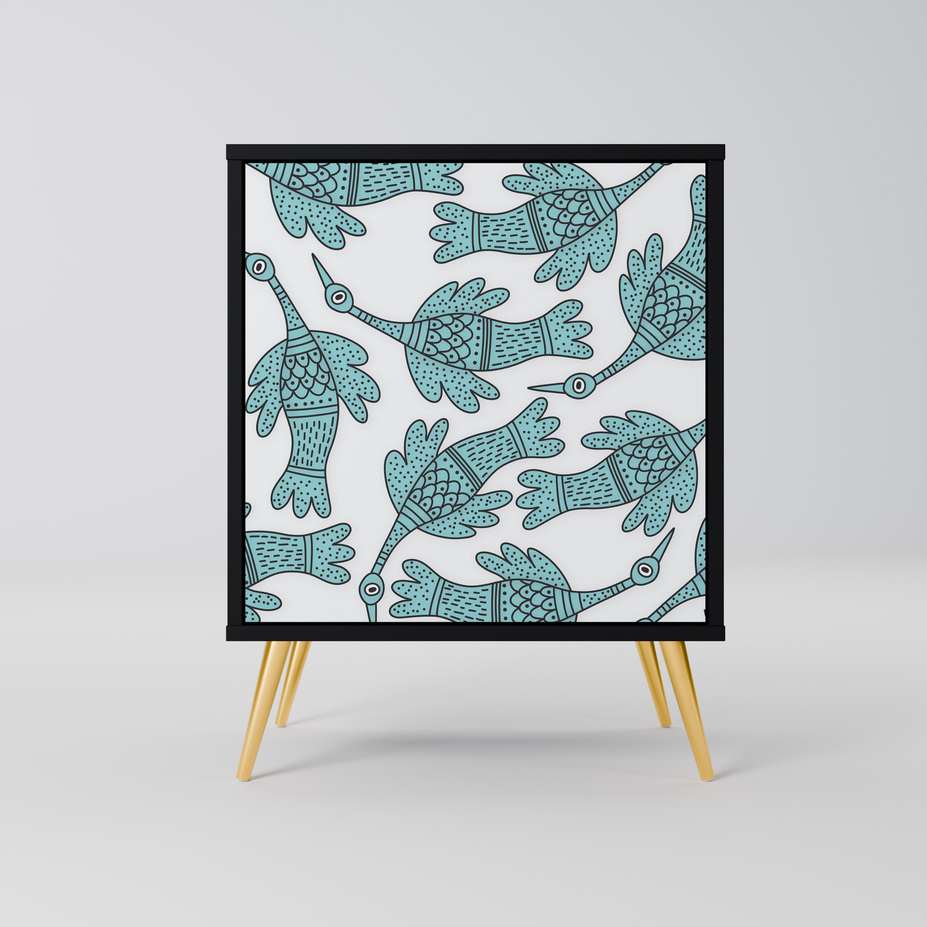 WATERSPOUT SONGIBIRD skänk med 1 dörr i svart finish