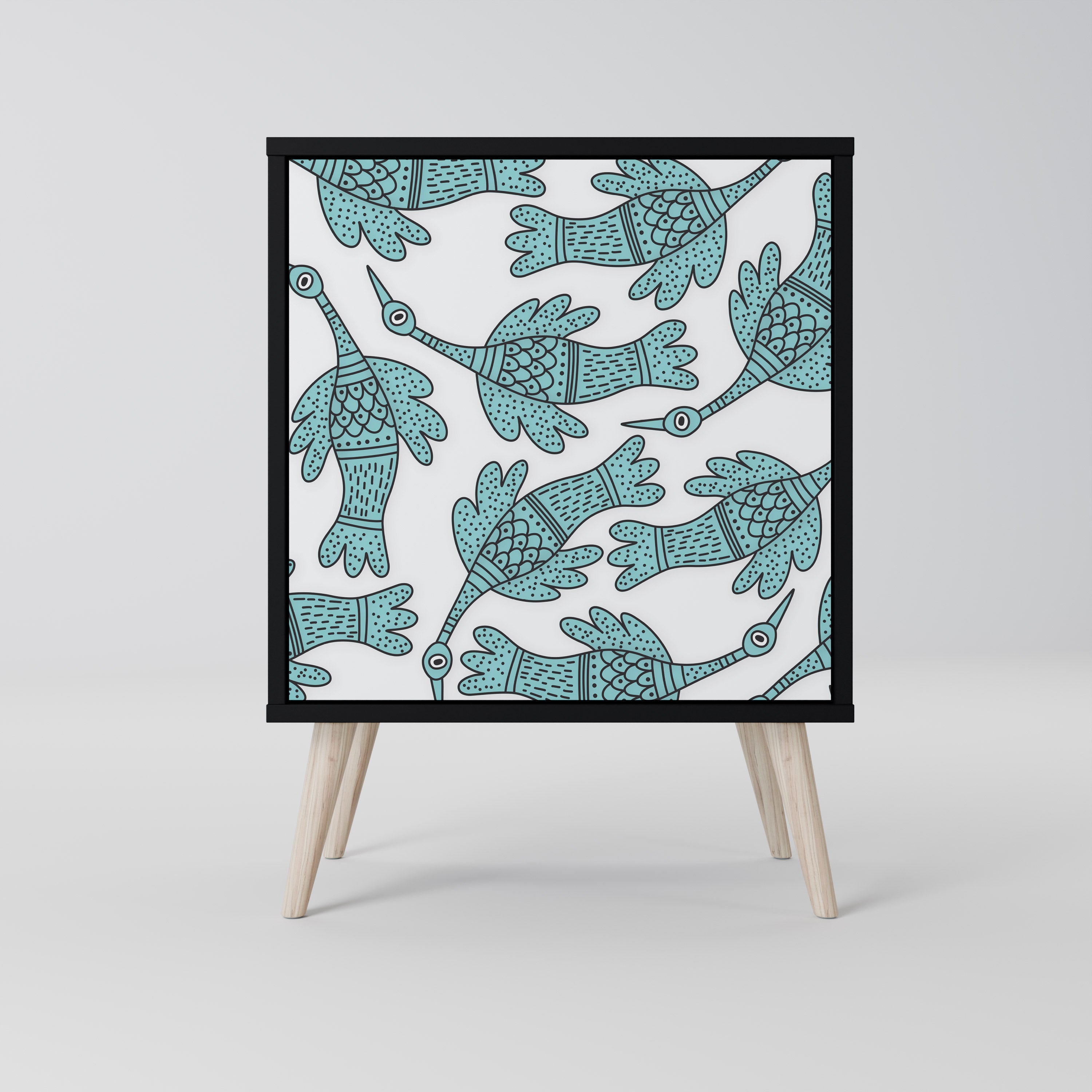 WATERSPOUT SONGIBIRD skänk med 1 dörr i svart finish