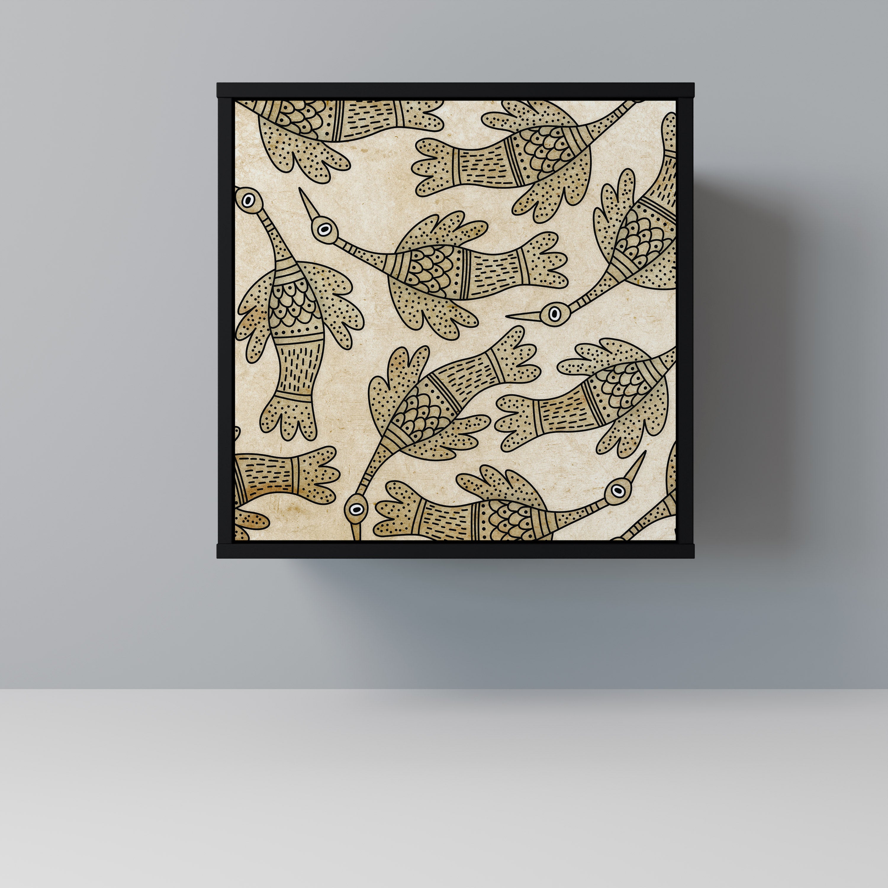 ALMONDINE SONGBIRD skänk med 1 dörr i svart finish