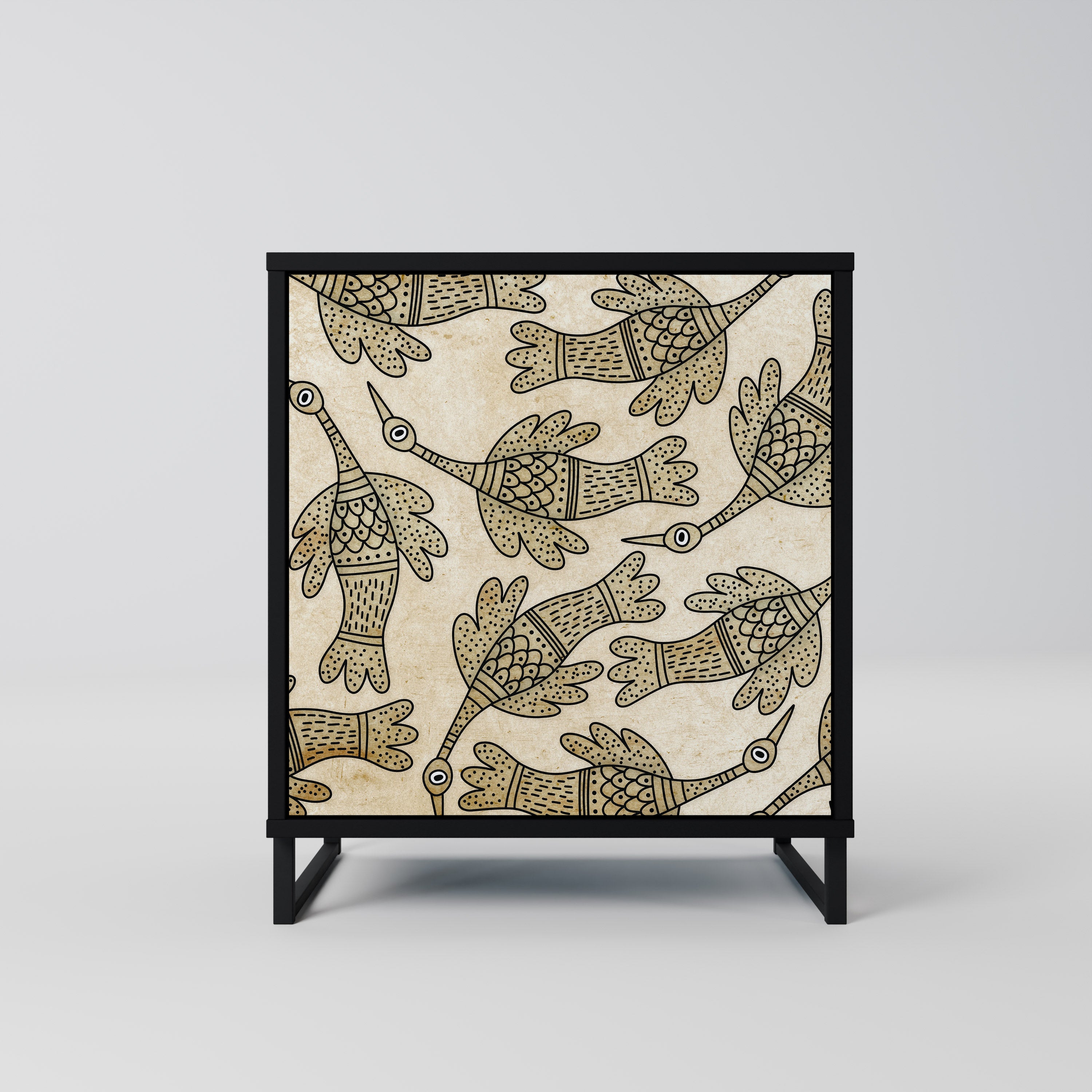 ALMONDINE SONGBIRD skänk med 1 dörr i svart finish