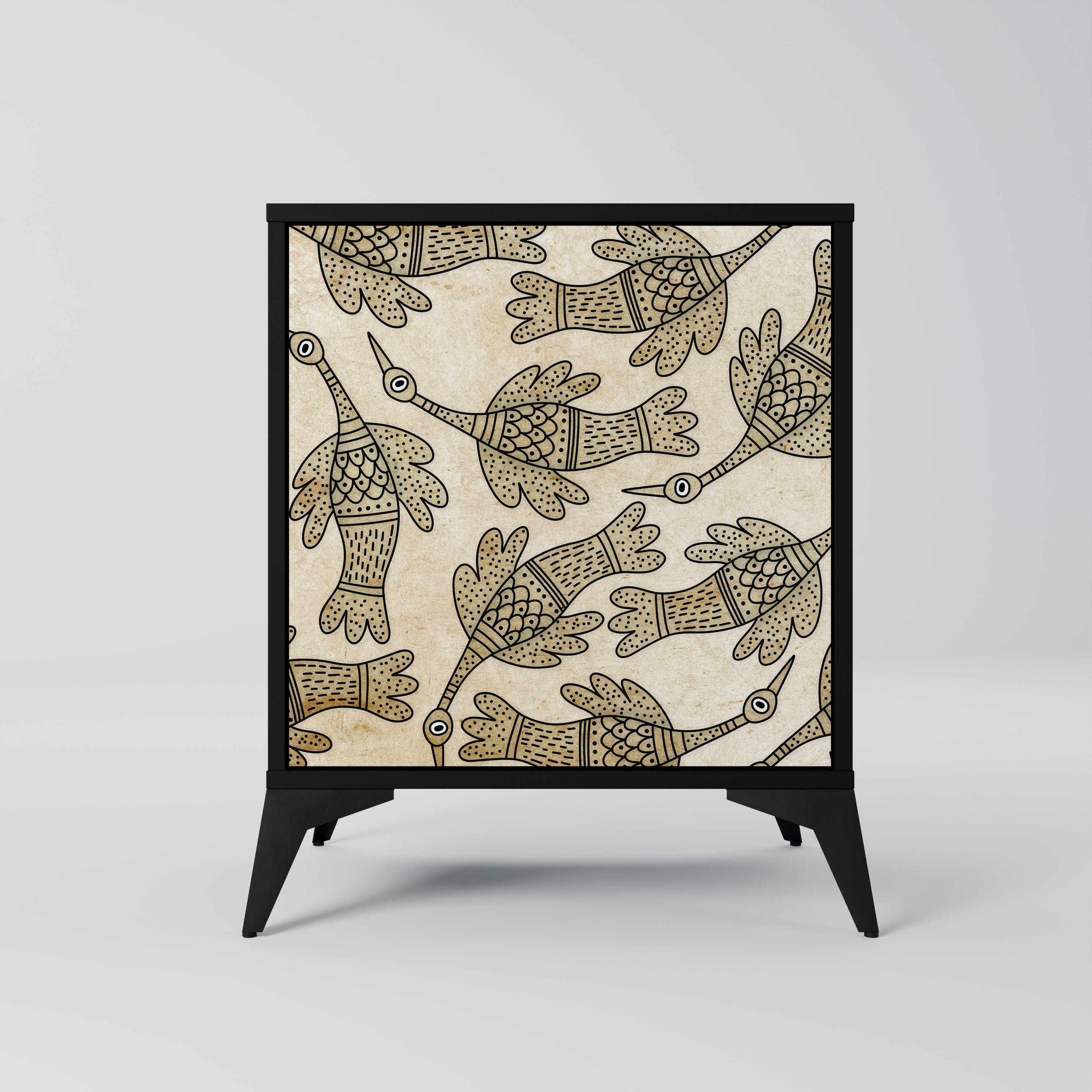 ALMONDINE SONGBIRD skänk med 1 dörr i svart finish