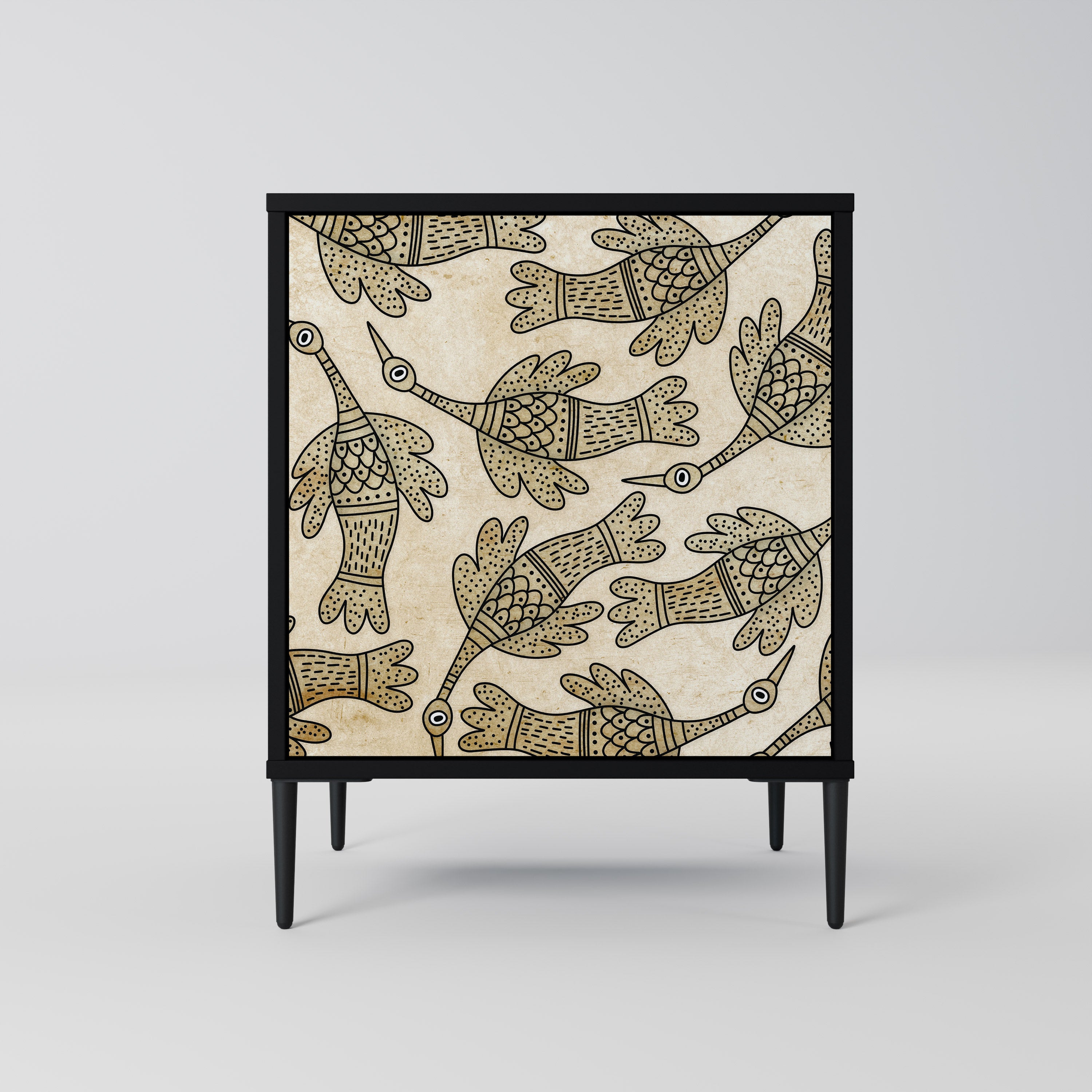 ALMONDINE SONGBIRD skänk med 1 dörr i svart finish