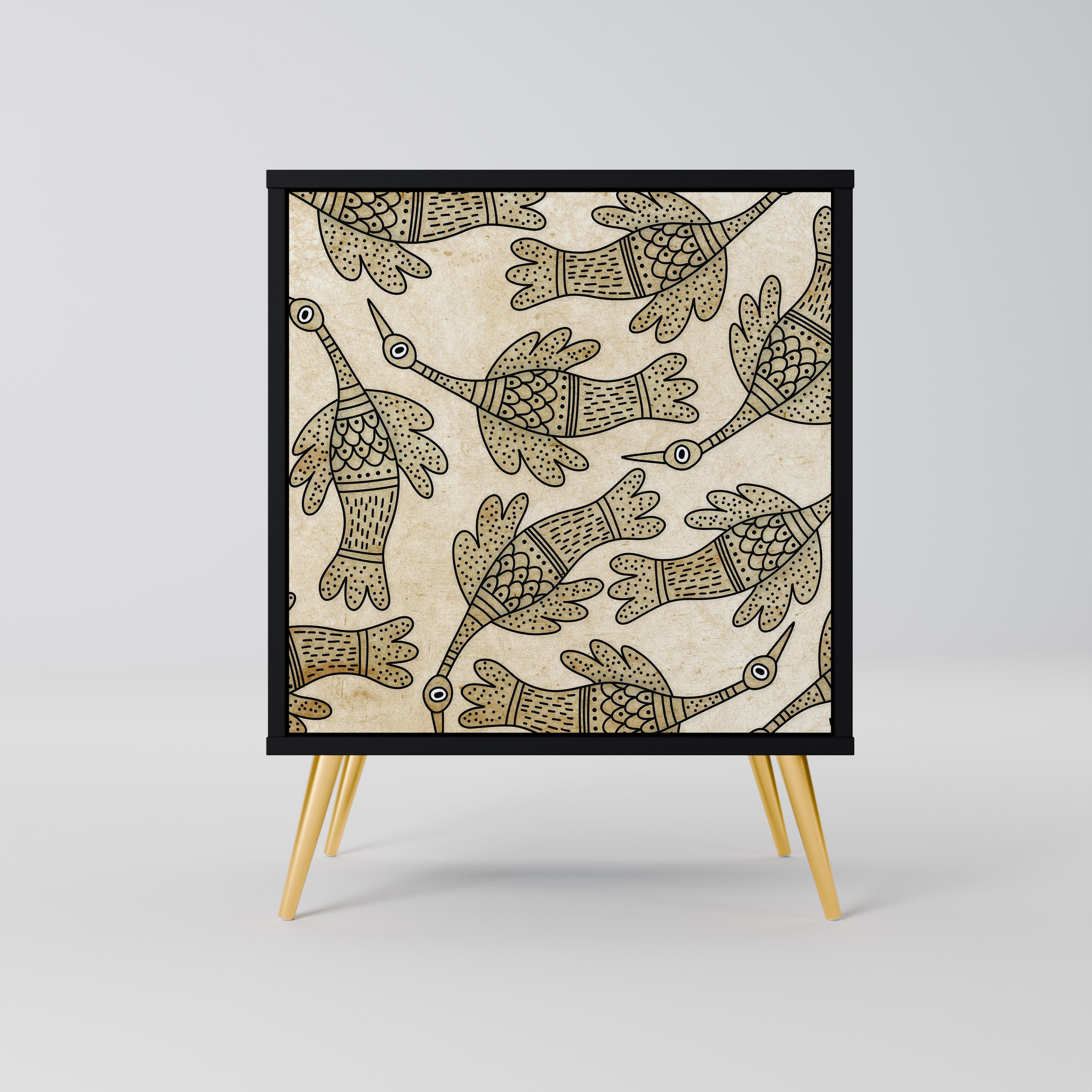 ALMONDINE SONGBIRD skänk med 1 dörr i svart finish