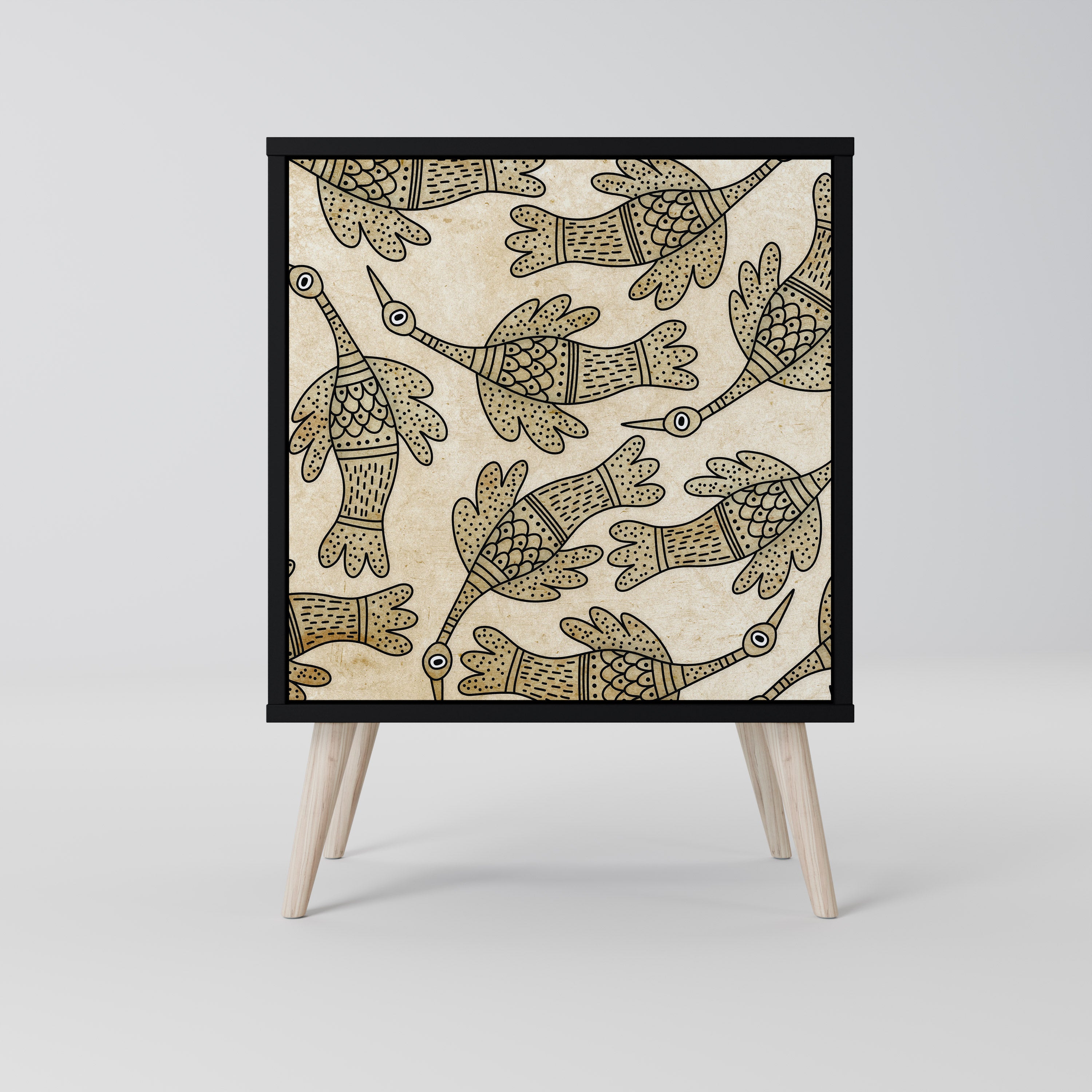 ALMONDINE SONGBIRD skänk med 1 dörr i svart finish