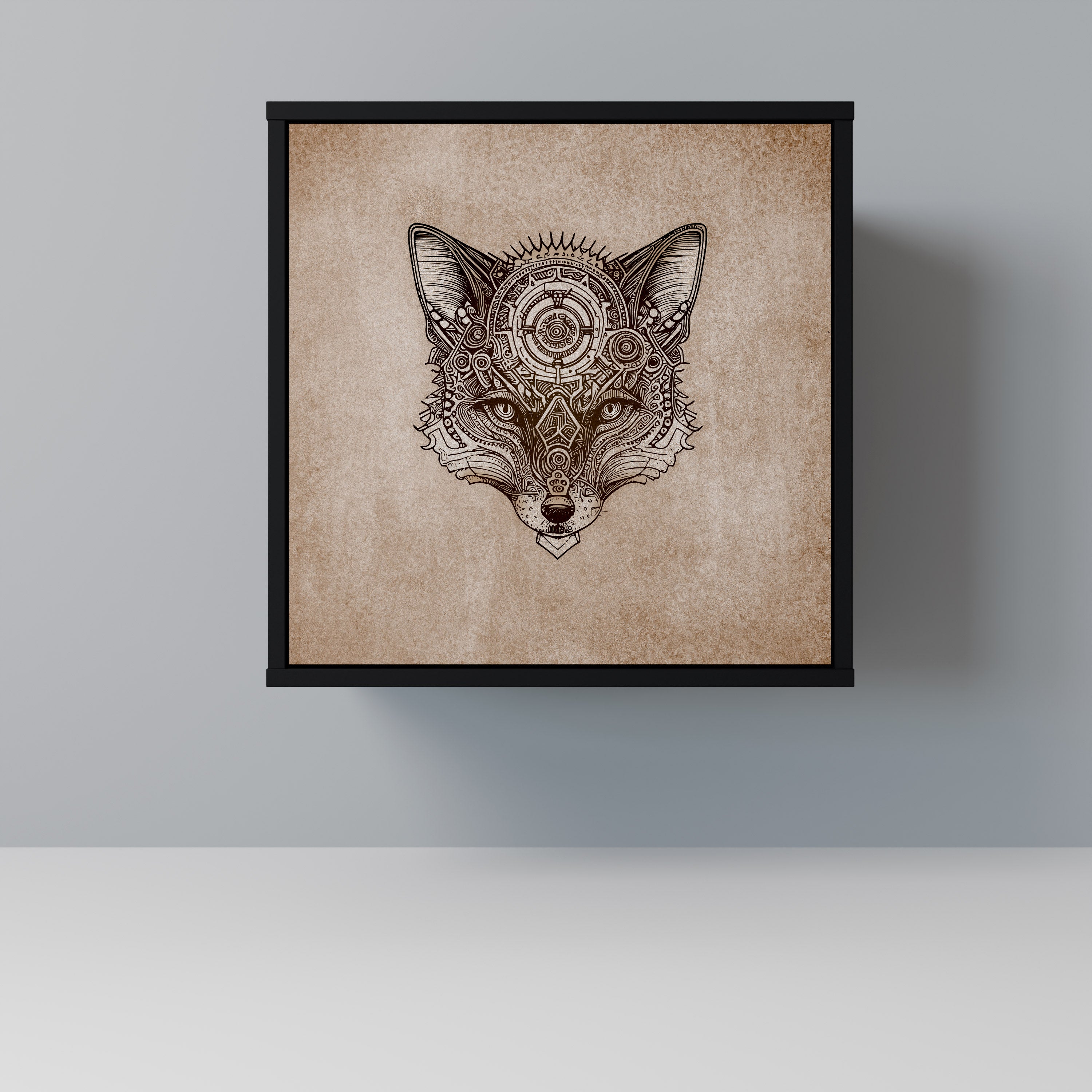 STEAMPUNK CLAN skänk med 1 dörr i svart finish