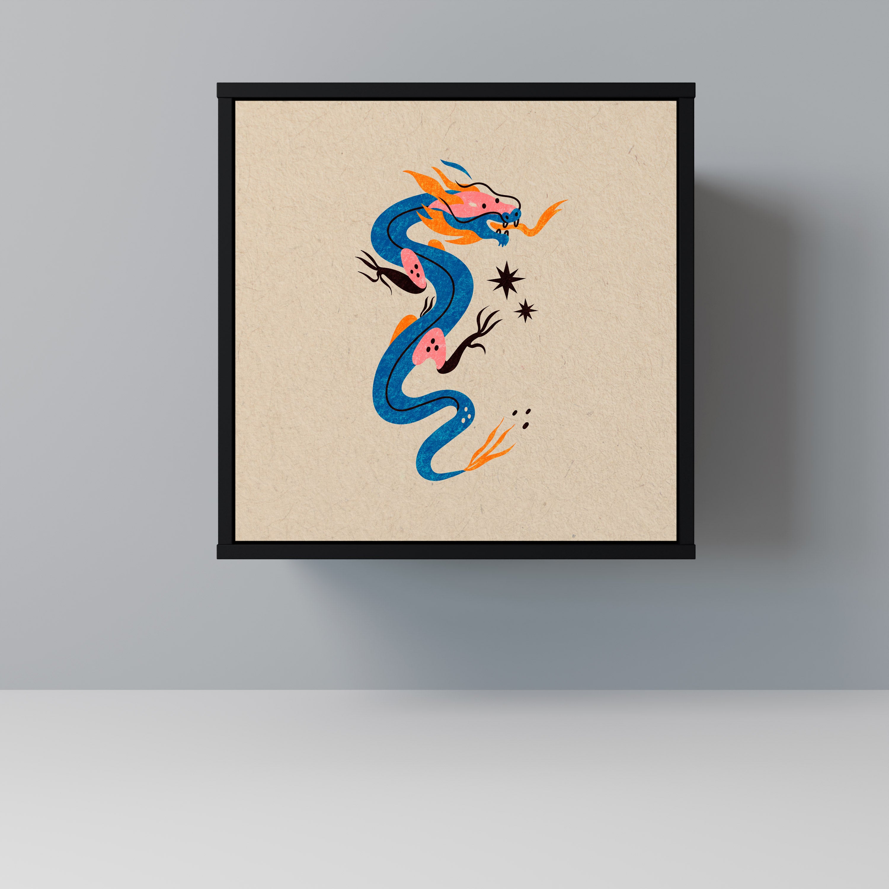 MYTOLOGISKA VARELSER Skänk med 1 dörr i svart finish