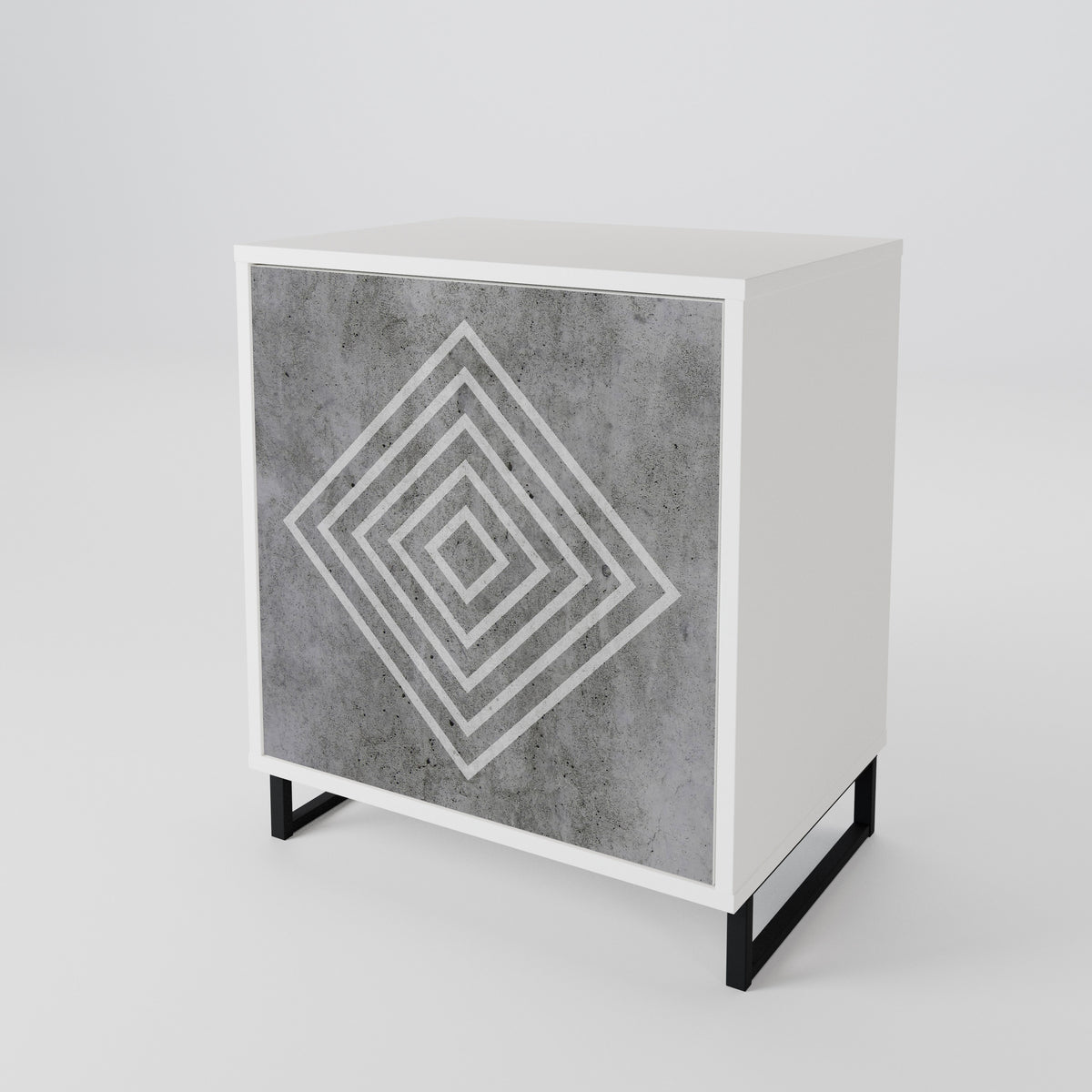 POLYGONAL ARTISTRY Skänk med en dörr