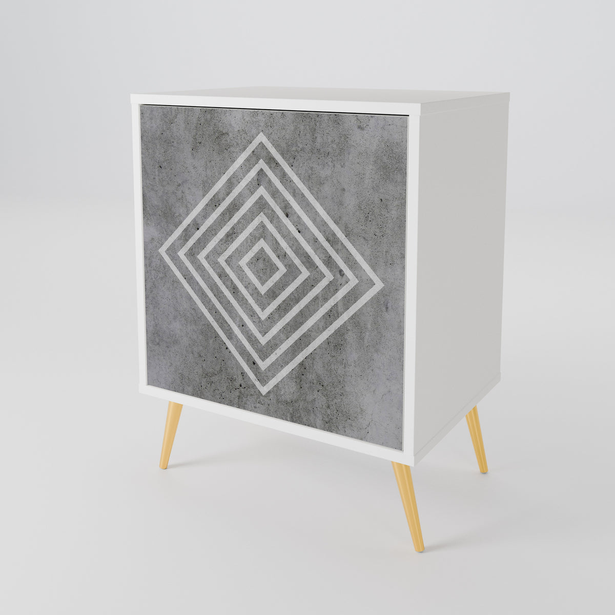 POLYGONAL ARTISTRY Skänk med en dörr