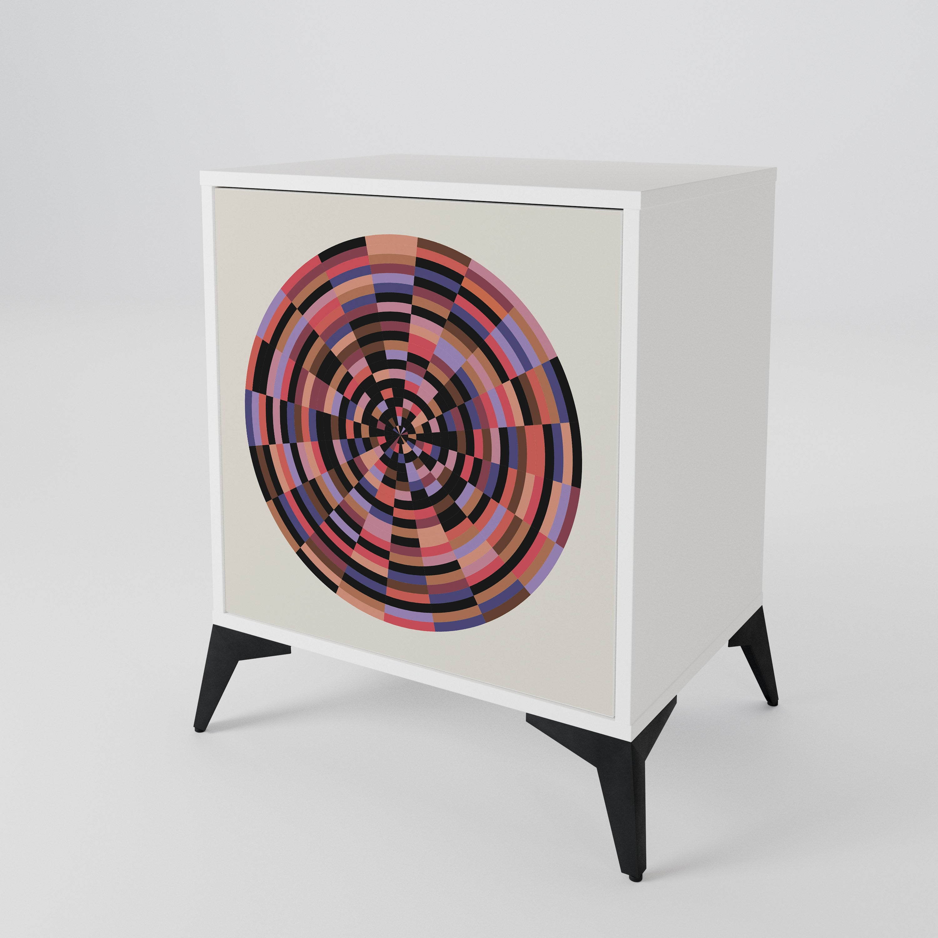 BROWN CIRCLES 1-Door Sideboard