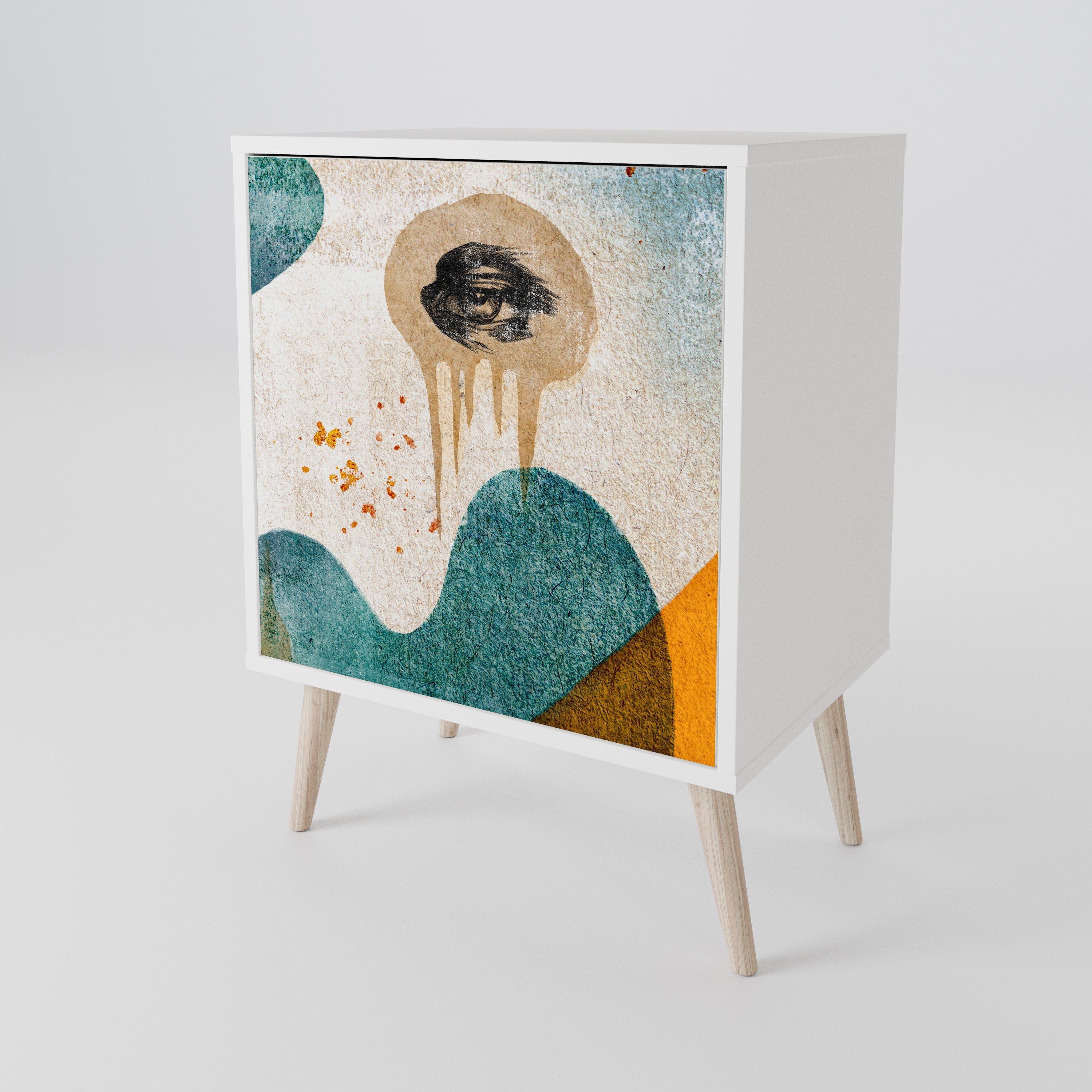 ABSTRACT FACES 1-Door Sideboard