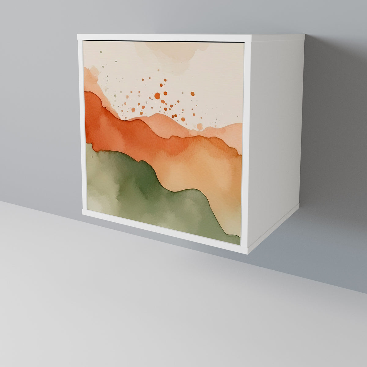 WATERCOLOUR PEAKS Skänk med en dörr